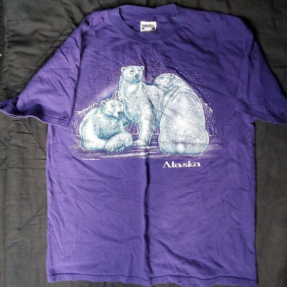 Vintage Vintage Alaska Polar Bears Graphic T-Shirt Size US L / EU 52-54 / 3 - 2 Thumbnail