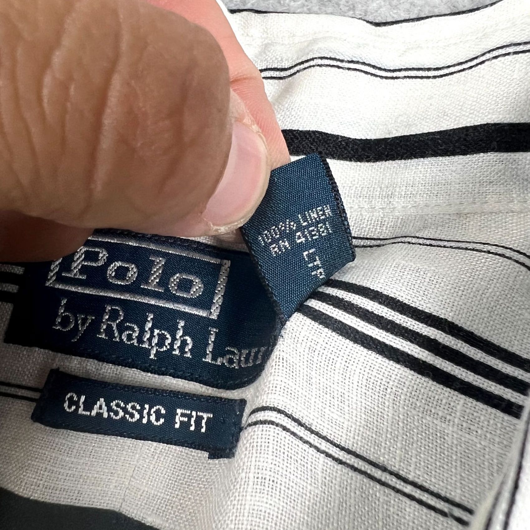 Polo Ralph Lauren Polo Ralph Lauren Shirt Long Sleeve Button 2XL Striped White Black Linen Size US XXL / EU 58 / 5 - 4 Thumbnail