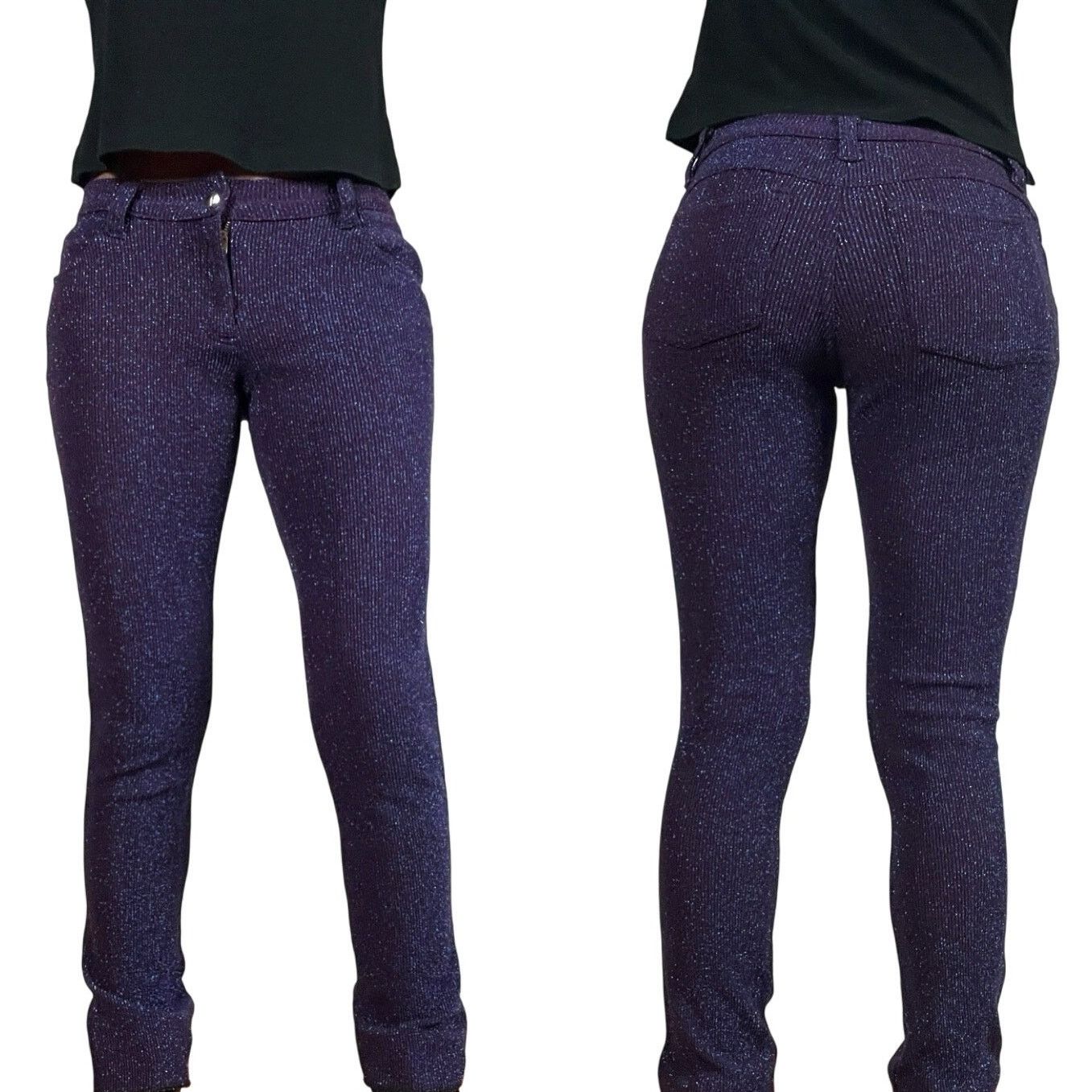 Vintage 90s Lip Service Sparkly Blue Pants Small Womens Goth
