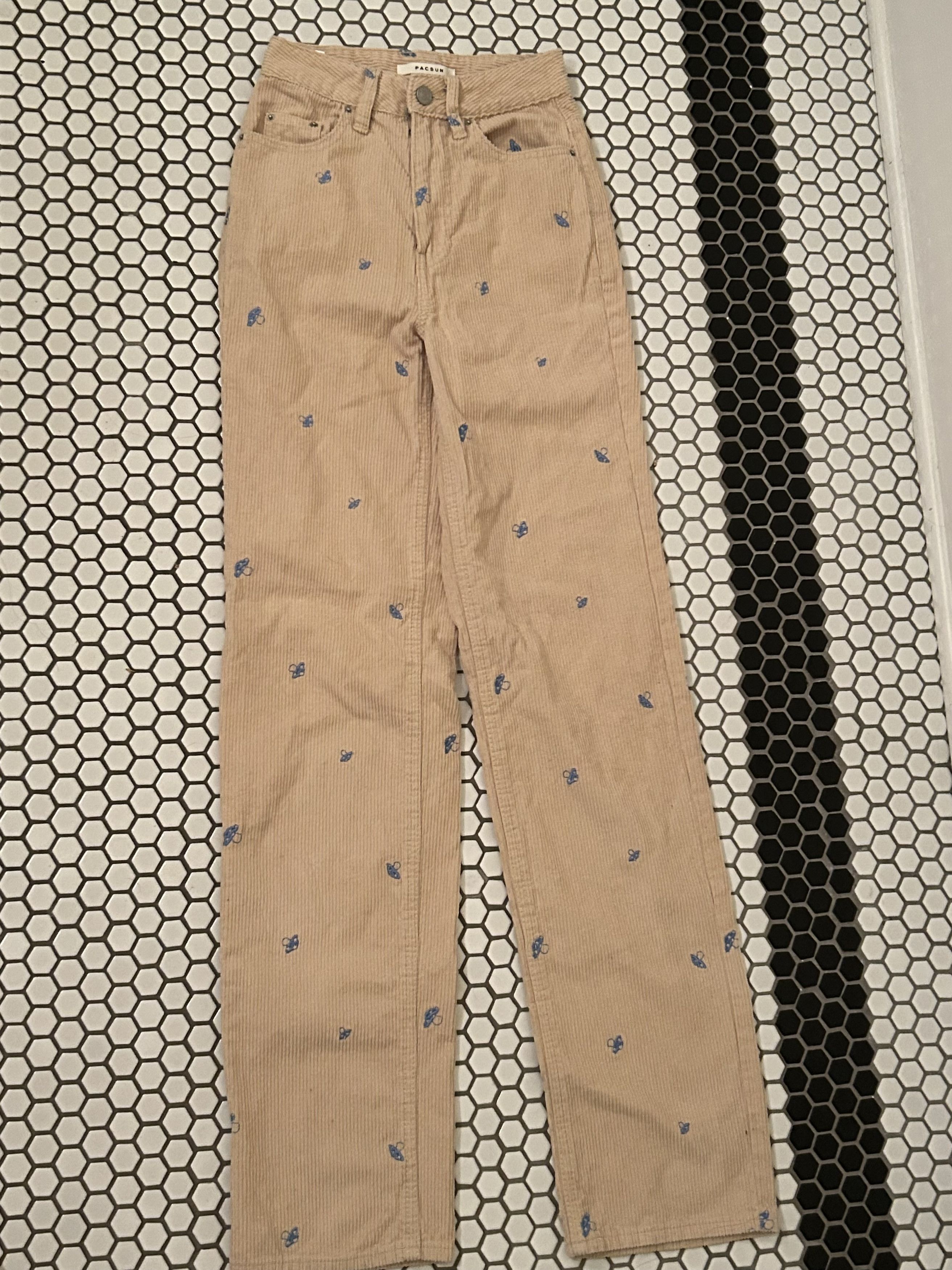 Pacsun Pacsun Boyfriend Embroidered Mushroom Jeans Size 24" / US 00 / IT 34 - 4 Thumbnail
