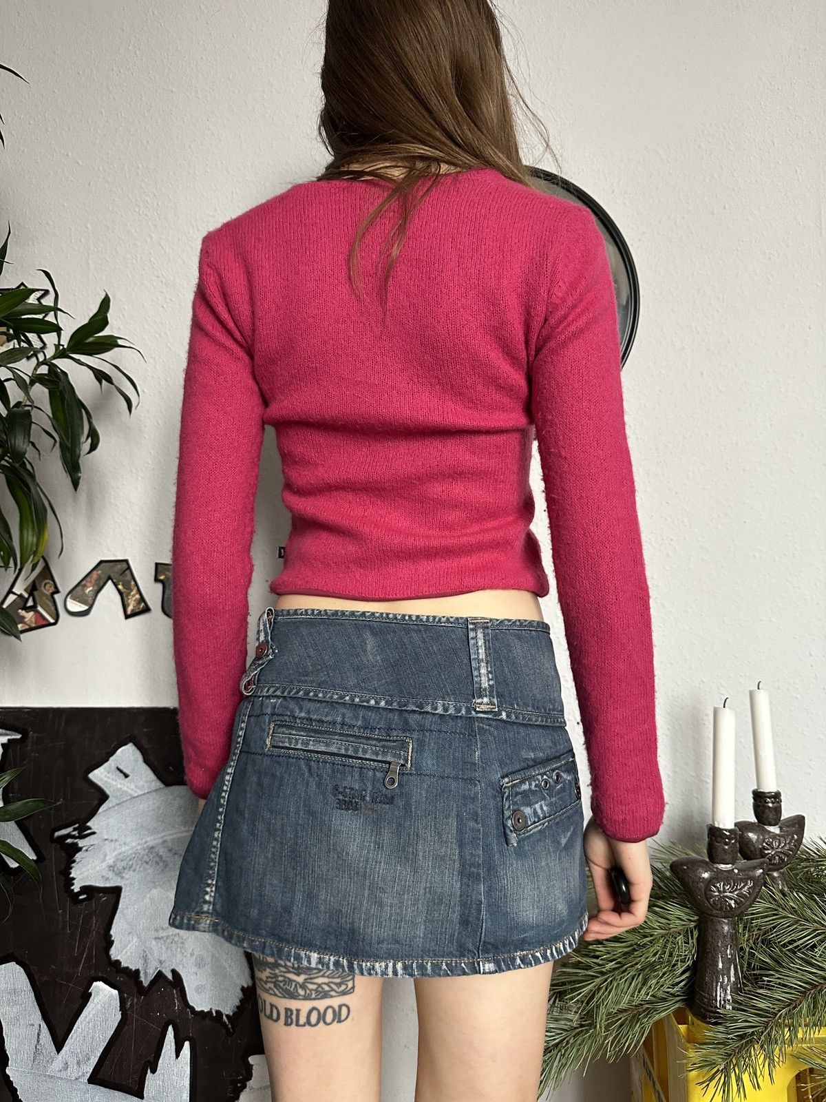 Japanese Brand Gas Merino Wool Cute Baby Doll Knit Mesh Inside Cardigan Size S / US 4 / IT 40 - 4 Thumbnail