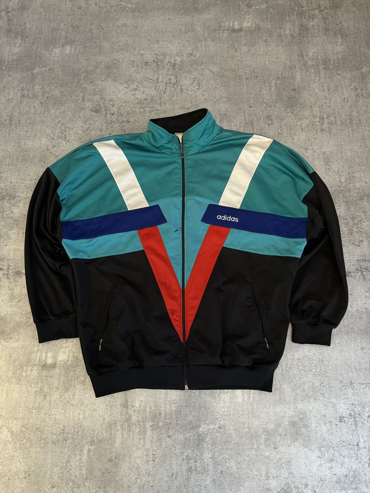 Adidas × Vintage Adidas 90s vintage tracksuit zip logo boxy rap skate y2k Size US L / EU 52-54 / 3 - 1 Thumbnail