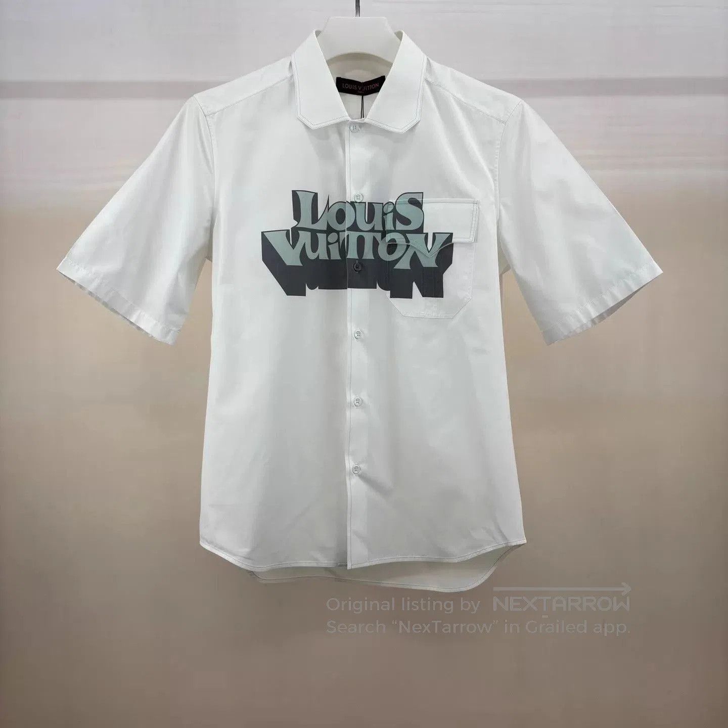 Louis Vuitton White Short Sleeve Button-Up Shirt with Graphic. Size US S / EU 44-46 / 1 - 1 Thumbnail