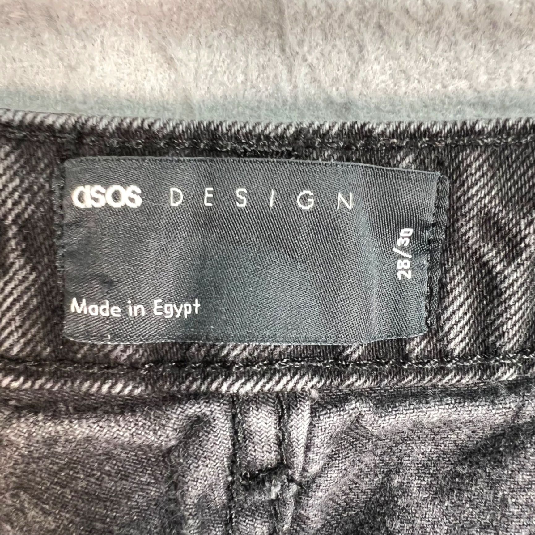 Asos ASOS High-Waisted Black Tapered Jeans Womens 28 x 30 Cotton Denim Size 28" / US 6 / IT 42 - 3 Thumbnail