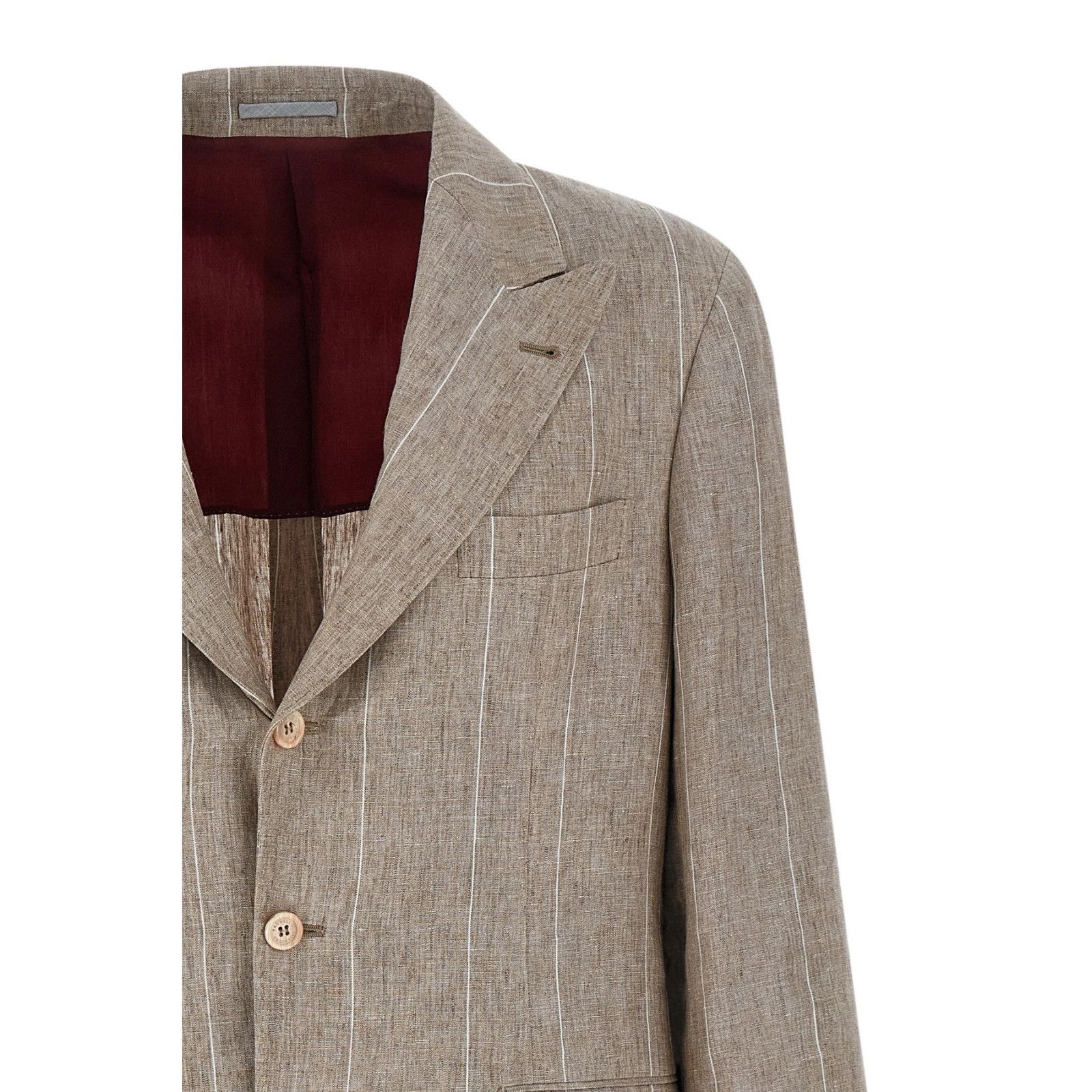 Brunello Cucinelli BRUNELLO CUCINELLI Multicolor Linen Blazer Jacket New & Auth Size US L / EU 52-54 / 3 - 3 Thumbnail