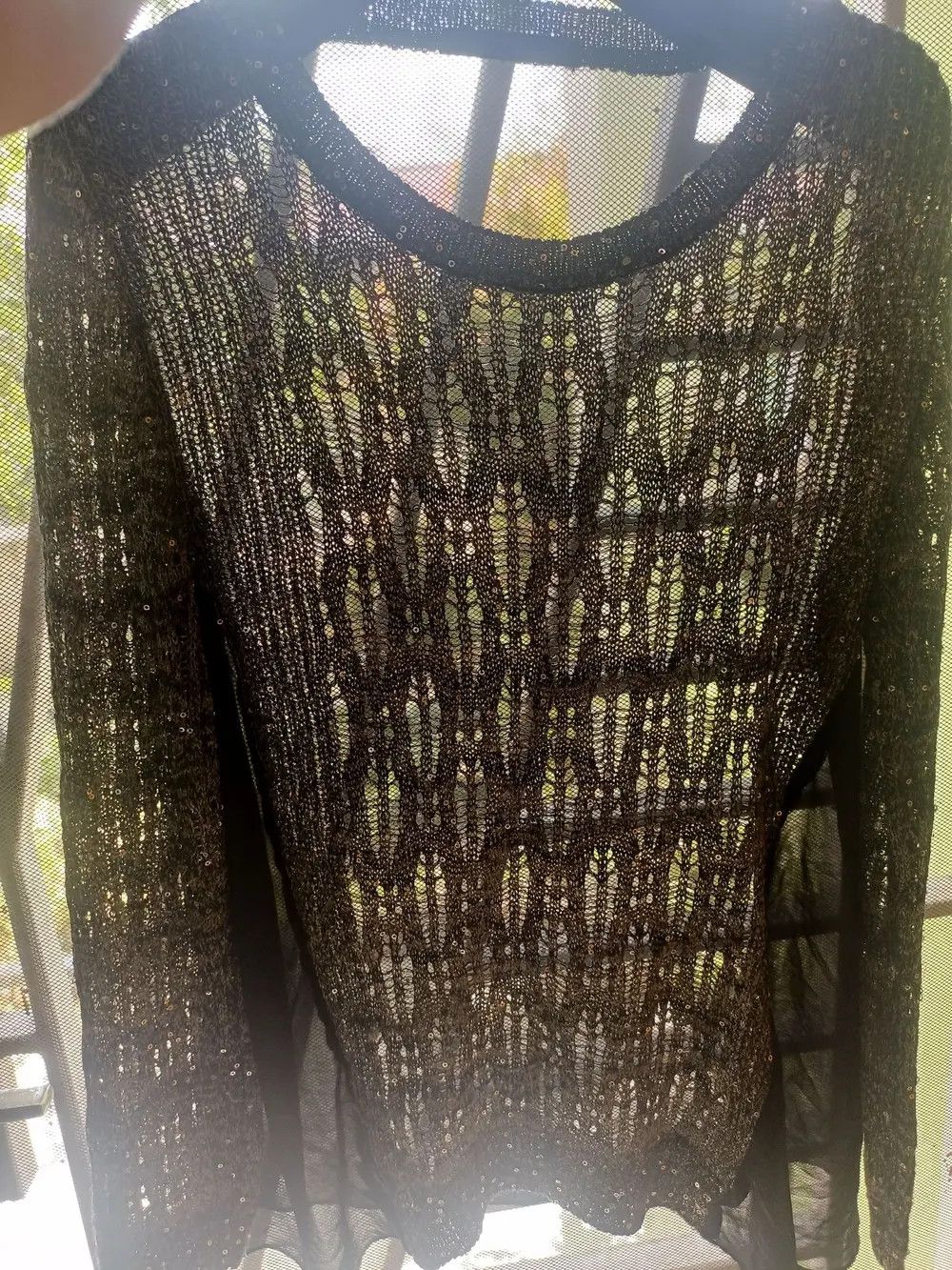 If Six Was Nine × Japanese Brand BESTI BELLI Milan Black Gold Sequin Distressed Knit Size US M / EU 48-50 / 2 - 13 Thumbnail