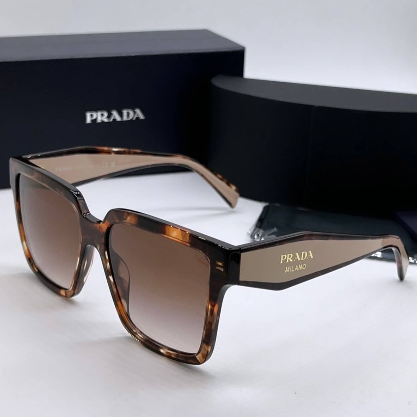 image of New Prada Pr24Zs Sunglasses In Brown Powder, Women's