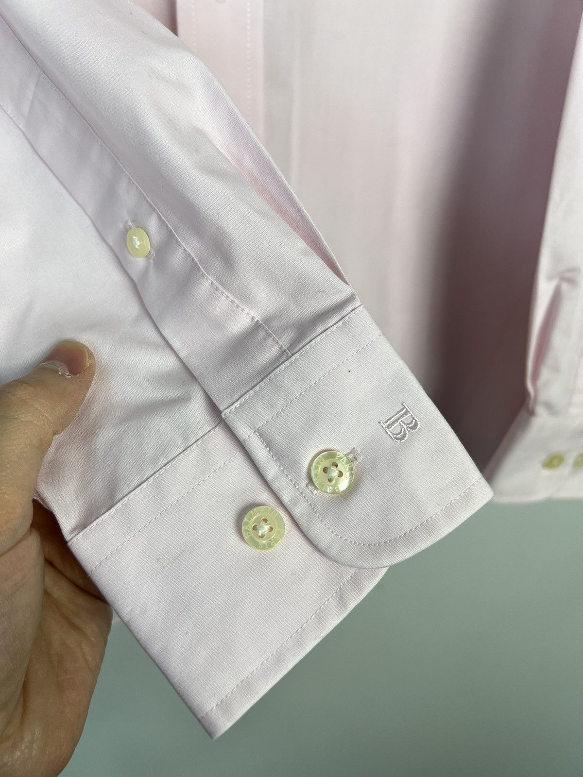 Balmain Shirt Balmain Paris Logo Buttons Powder Pink Vintage Size US XL / EU 56 / 4 - 2 Thumbnail