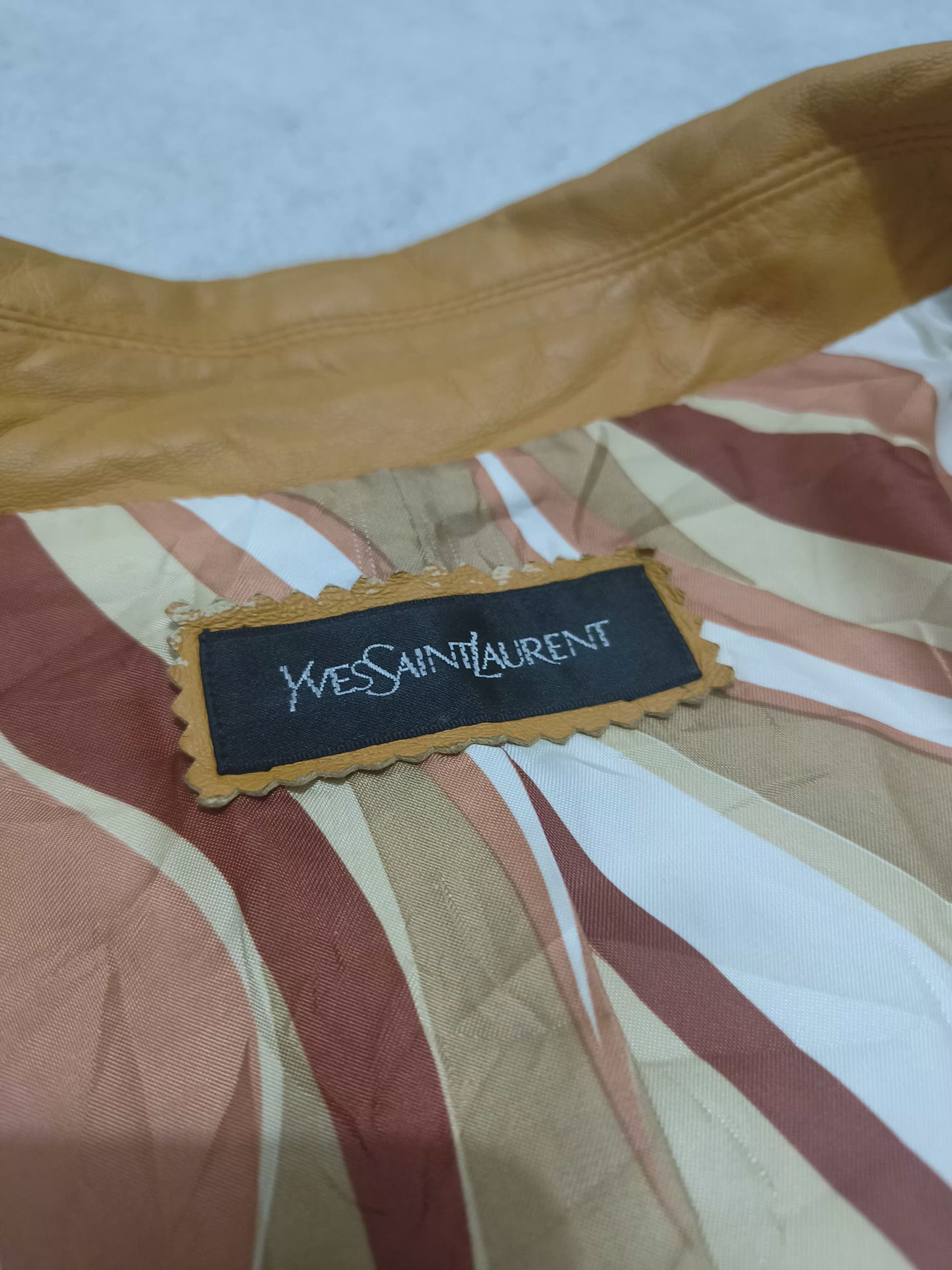 Vintage Vintage Yves Saint Laurent YSL Women's Brown Leather jacket Size M / US 6-8 / IT 42-44 - 6 Thumbnail