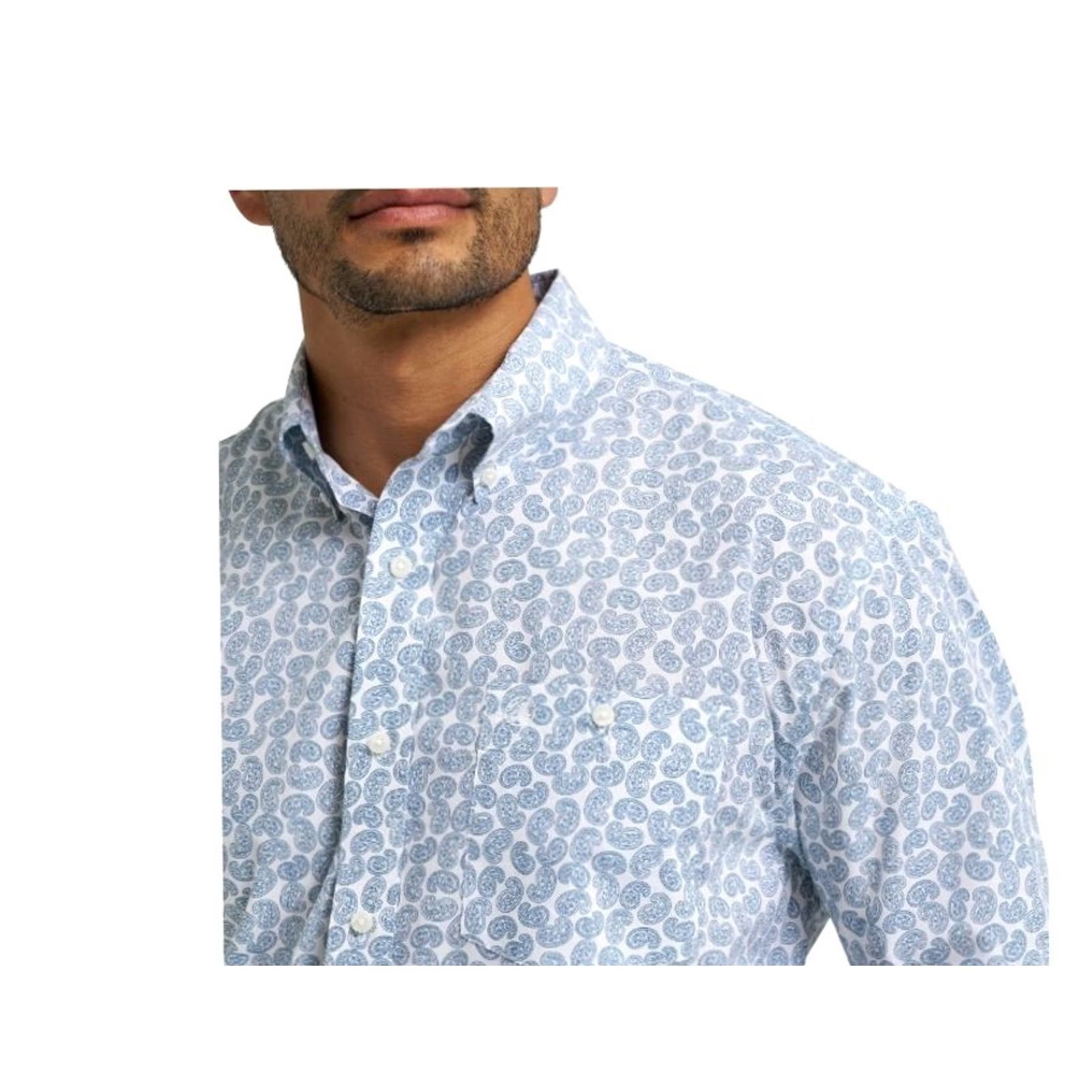 Wrangler Wrangler Womens? No. "Men" shirt. Wrangler RELAXED Fit Paisley Print Blue White Mens Shirt M Size US M / EU 48-50 / 2 - 2 Thumbnail