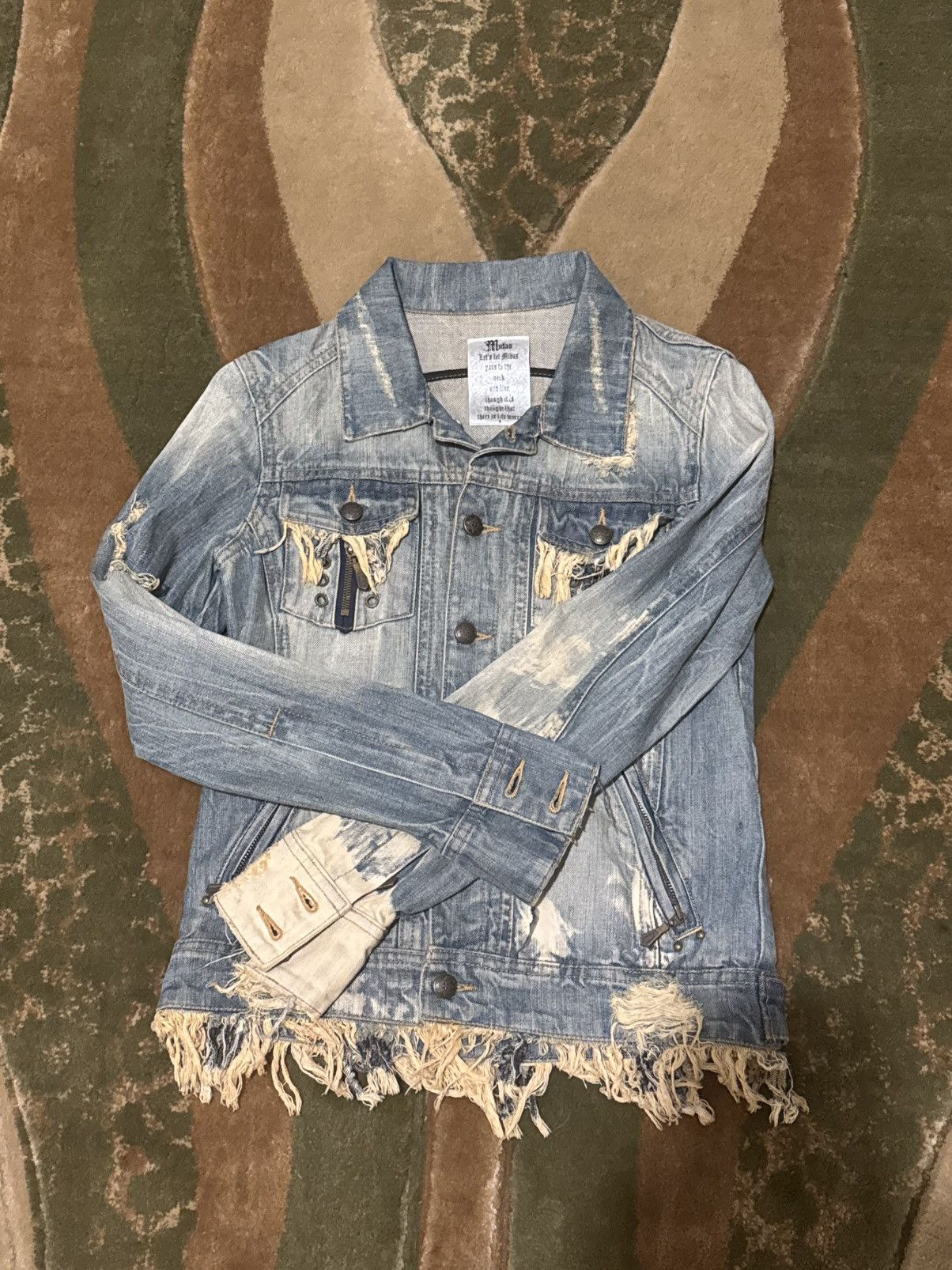 Tornado Mart Midas Distressed Denim Jacket Size US S / EU 44-46 / 1 - 1 Thumbnail