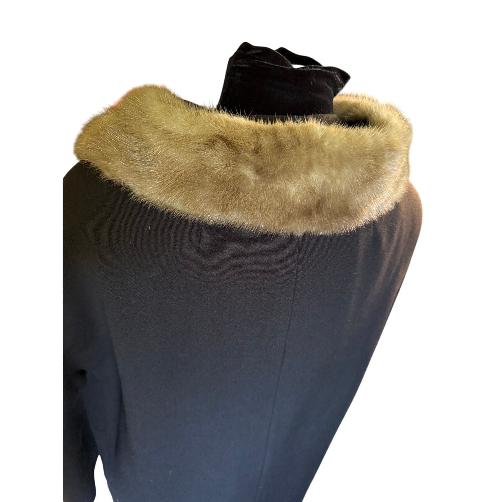 Vintage Vintage 60’s Union Made Black Brown Mink Fur Collar Coat Med Size M / US 6-8 / IT 42-44 - 7 Thumbnail