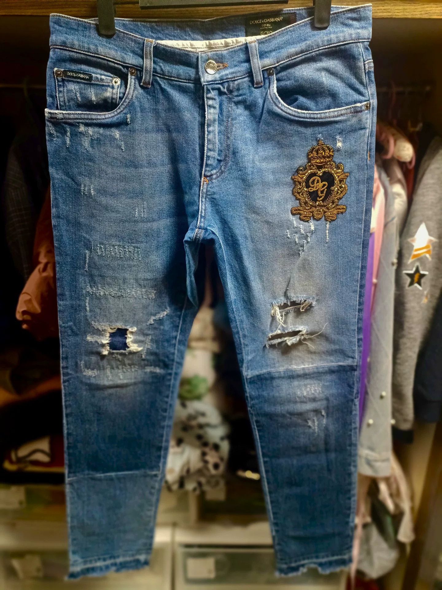 Dolce & Gabbana Dolce&Gabbana Sacred Heart Crown Jeans Size US 32 / EU 48 - 1 Thumbnail
