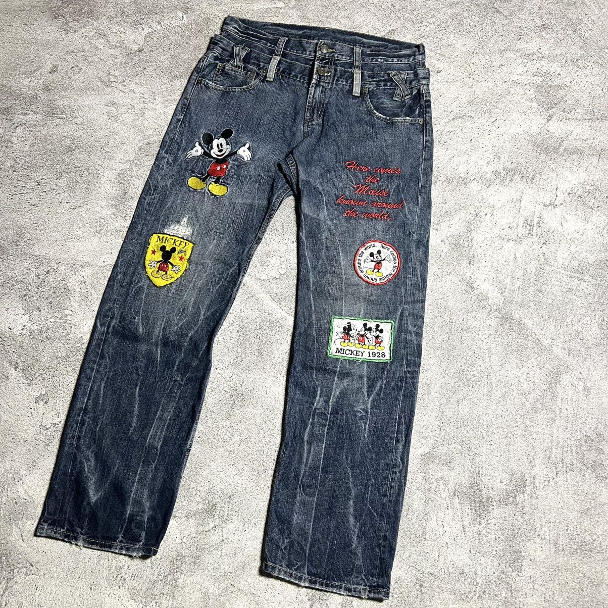 Disney Vintage Denim Doublewaist DISNEY PATCH ART BORDIR Size US 34 / EU 50 - 4 Thumbnail