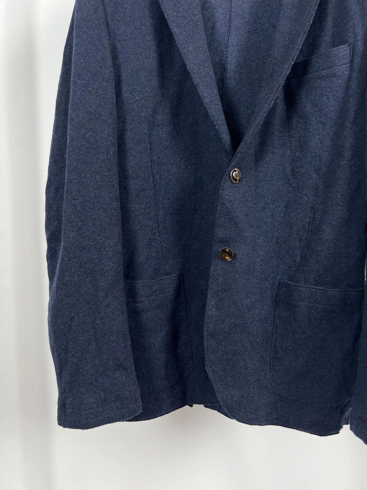 Massimo Dutti Massimo Dutti Navy Blue Unlined Soft Cotton Blazer Jacket Size 40R - 8 Thumbnail