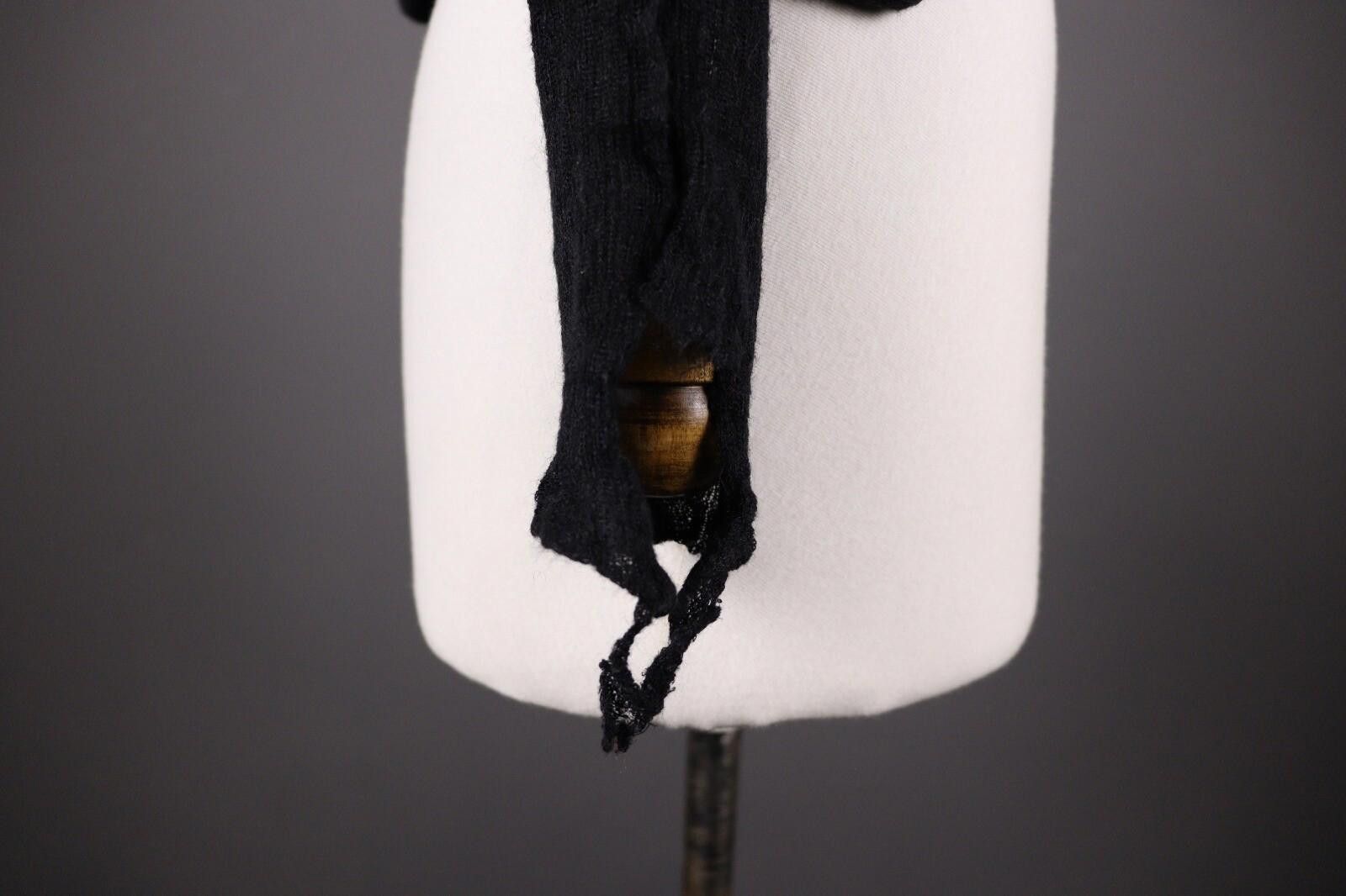 Designer Manila Grace Black Wool Knit Cropped Sweater Size L Size L / US 10 / IT 46 - 6 Thumbnail