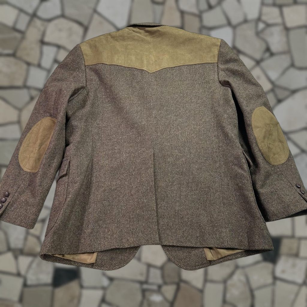 Pendleton VTG Pendleton Blazer Mens 46 Wool Western Sport Coat Jacket USA Slim notched lapel two-button elbow patch brown Size 46R - 1 Thumbnail