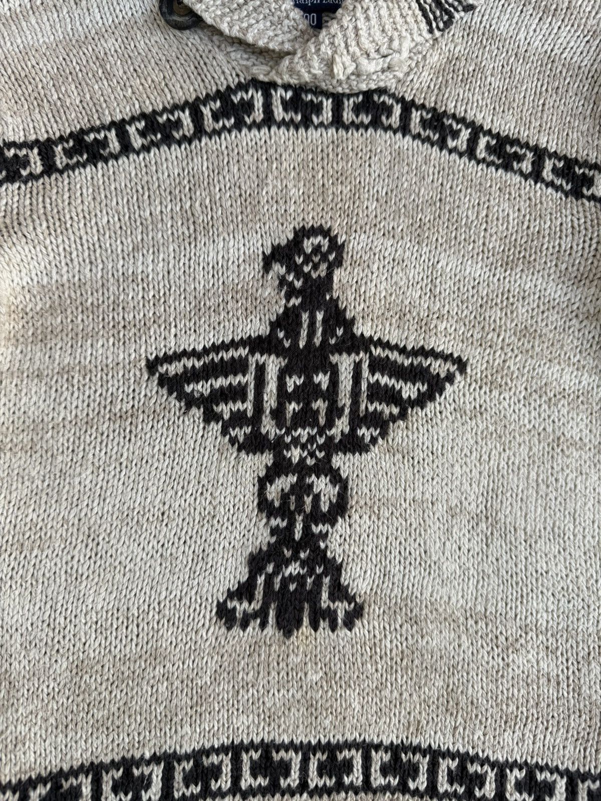 Polo Ralph Lauren 💥RARE💥Vintage 90s PRL Kanata Cowichan Hand Knit Shawl Collar Size US XXS / EU 40 - 6 Thumbnail