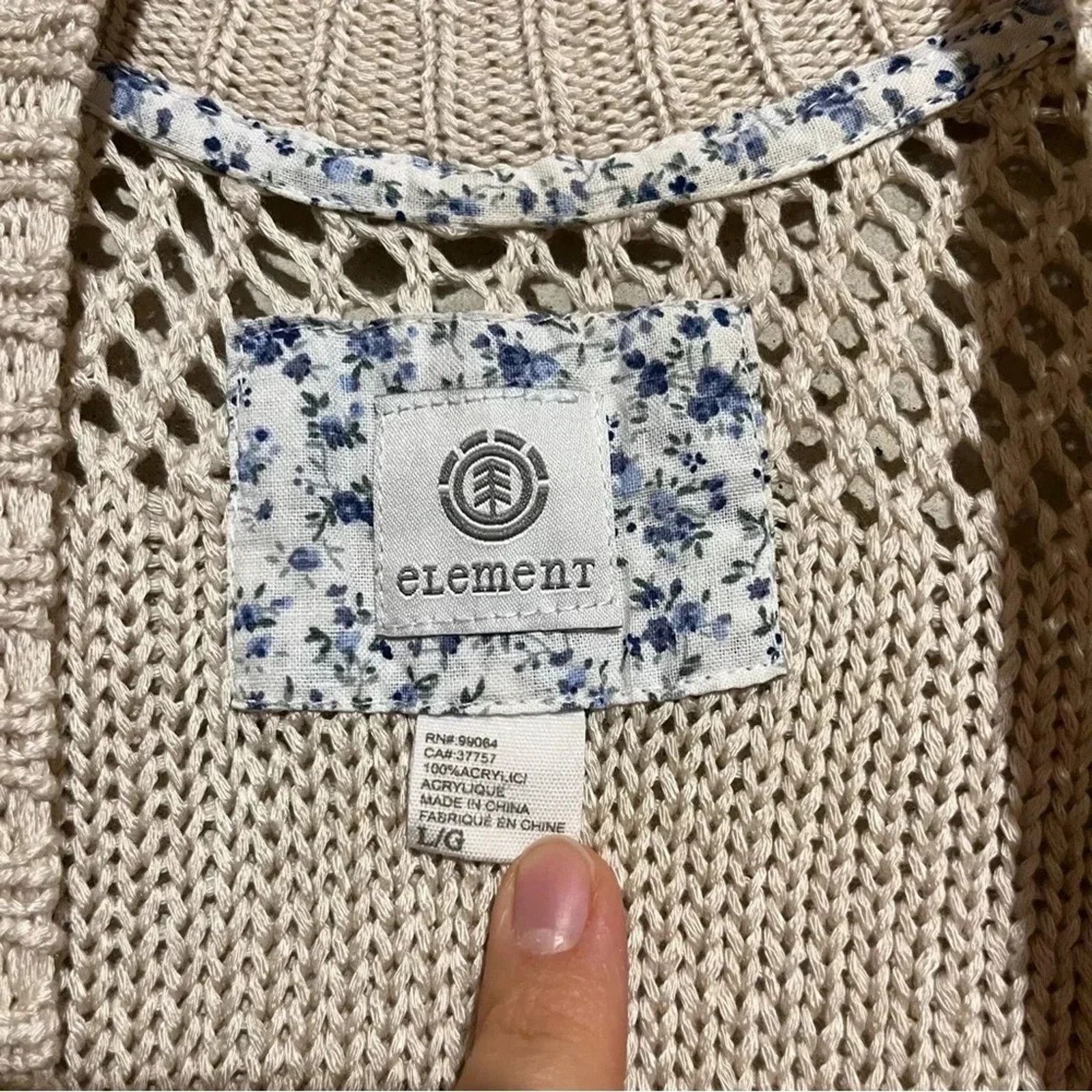 Element Element Skateboarding Long Cardigan Sweater Sz Large Crochet Size L / US 10 / IT 46 - 2 Thumbnail