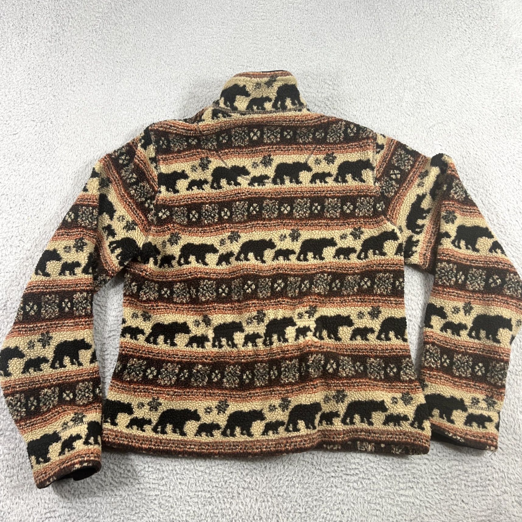 Vintage Woolrich Women's Beige Sweater Full Zip Long Sleeve Striped Outdoor Activewear Size M Size M / US 6-8 / IT 42-44 - 7 Thumbnail