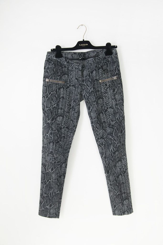 image of Balmain Aw08 Snake Print Skinny Jeans, Women's (Size 26)