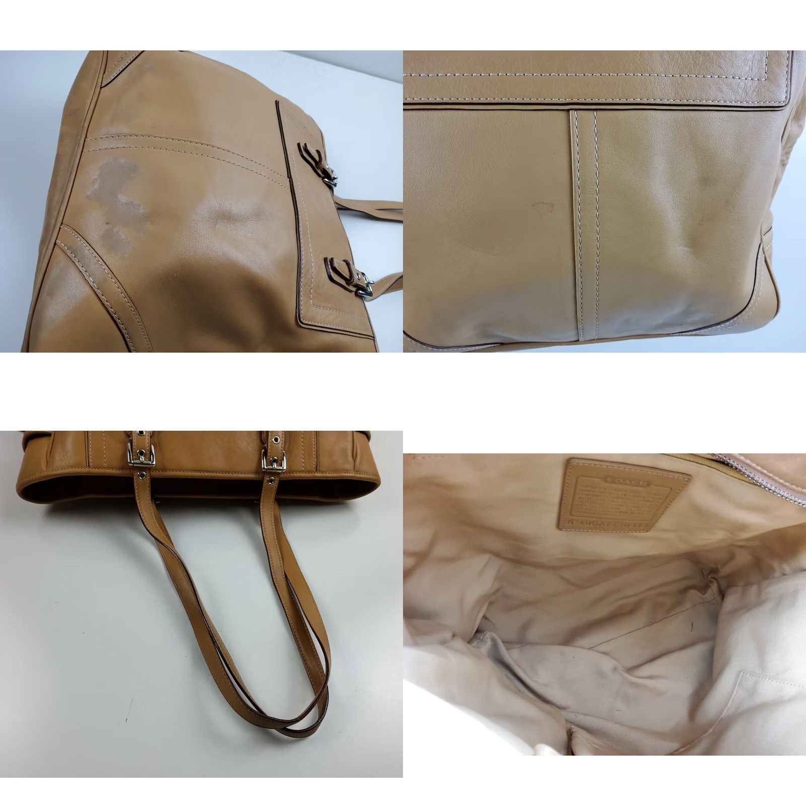 Coach Coach West Gallery Large Shoulder Bag Tan Leather Tote Purse Womens Bag Size ONE SIZE - 8 Thumbnail