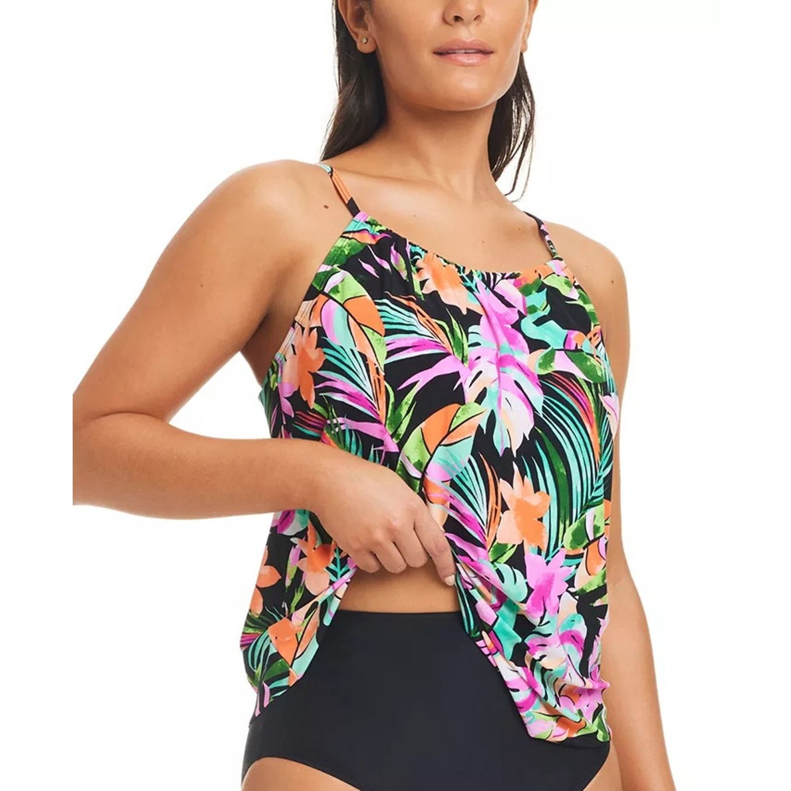 The Unbranded Brand Beyond Control Women Tropical High-Neck Tankini Top Size 12 Size ONE SIZE - 3 Thumbnail