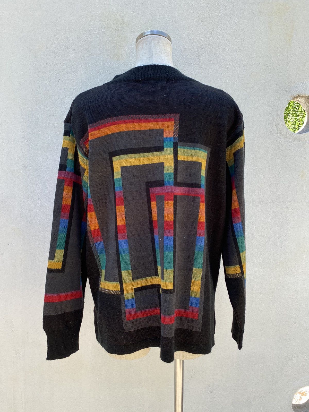 Designer × Vintage FINANCIER Black Knitted Cardigan Size L / US 10 / IT 46 - 9 Thumbnail