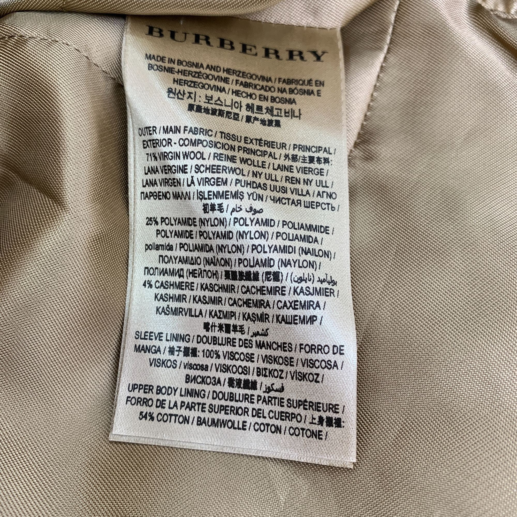 Burberry Burberry Womens Double-Breasted Wool & Polyamide Trench Coat Size XS / US 0-2 / IT 36-38 - 3 Thumbnail