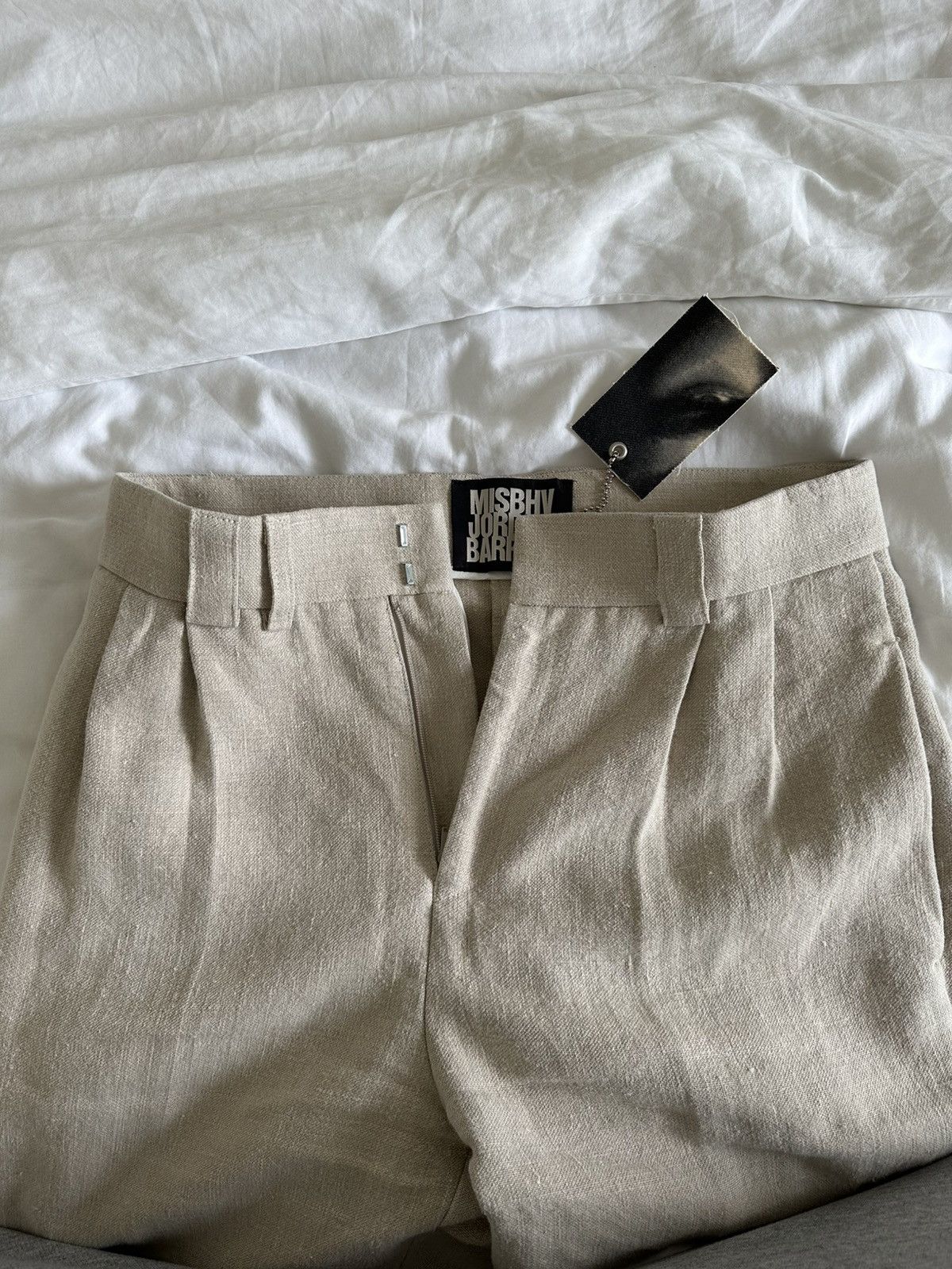 MISBHV Straight-Leg Canvas Linen Trousers