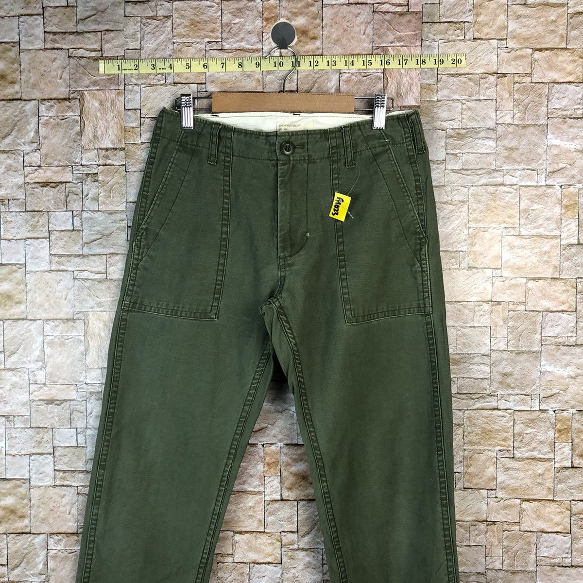 Japanese Brand Back Number Green cargo Pants #A1023 Size US 28 / EU 44 - 2 Thumbnail