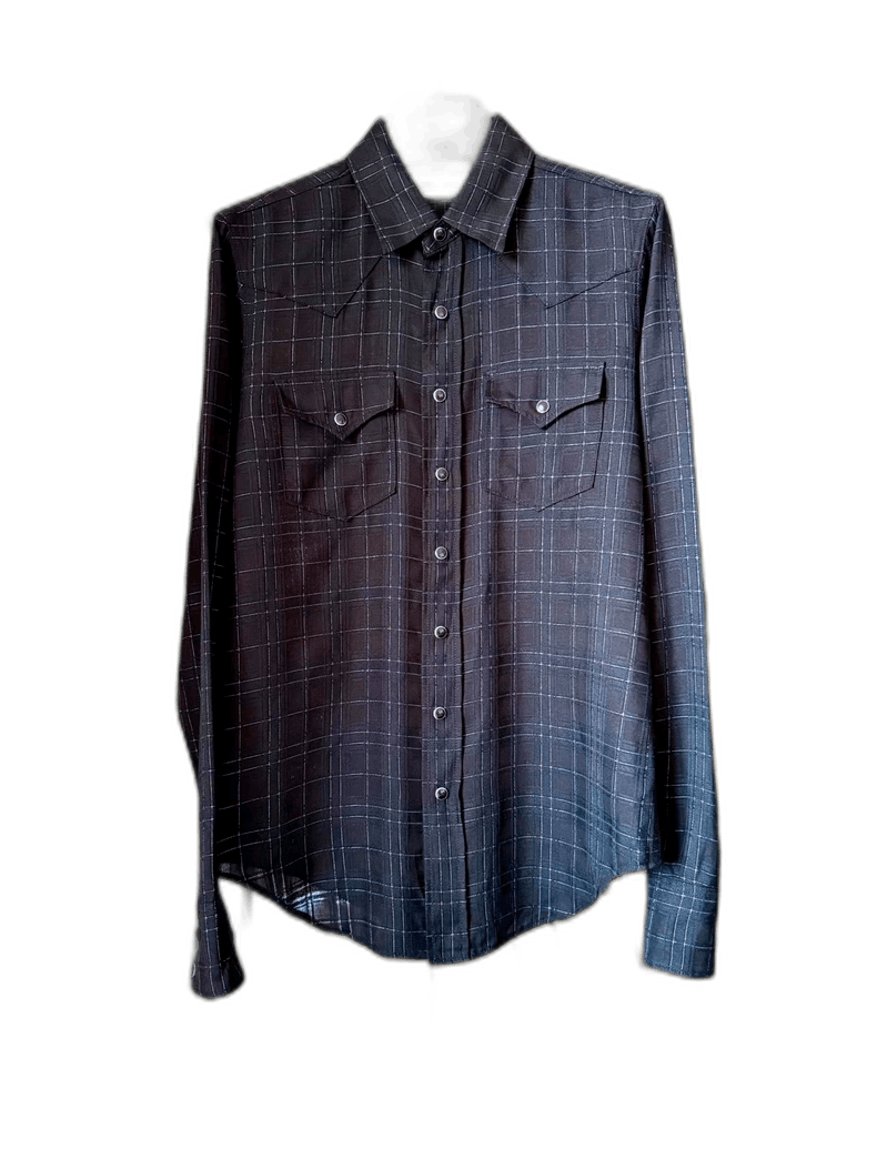 Saint Laurent Paris saint laurent black check long sleeve shirt-2507 Size US S / EU 44-46 / 1 - 7 Thumbnail
