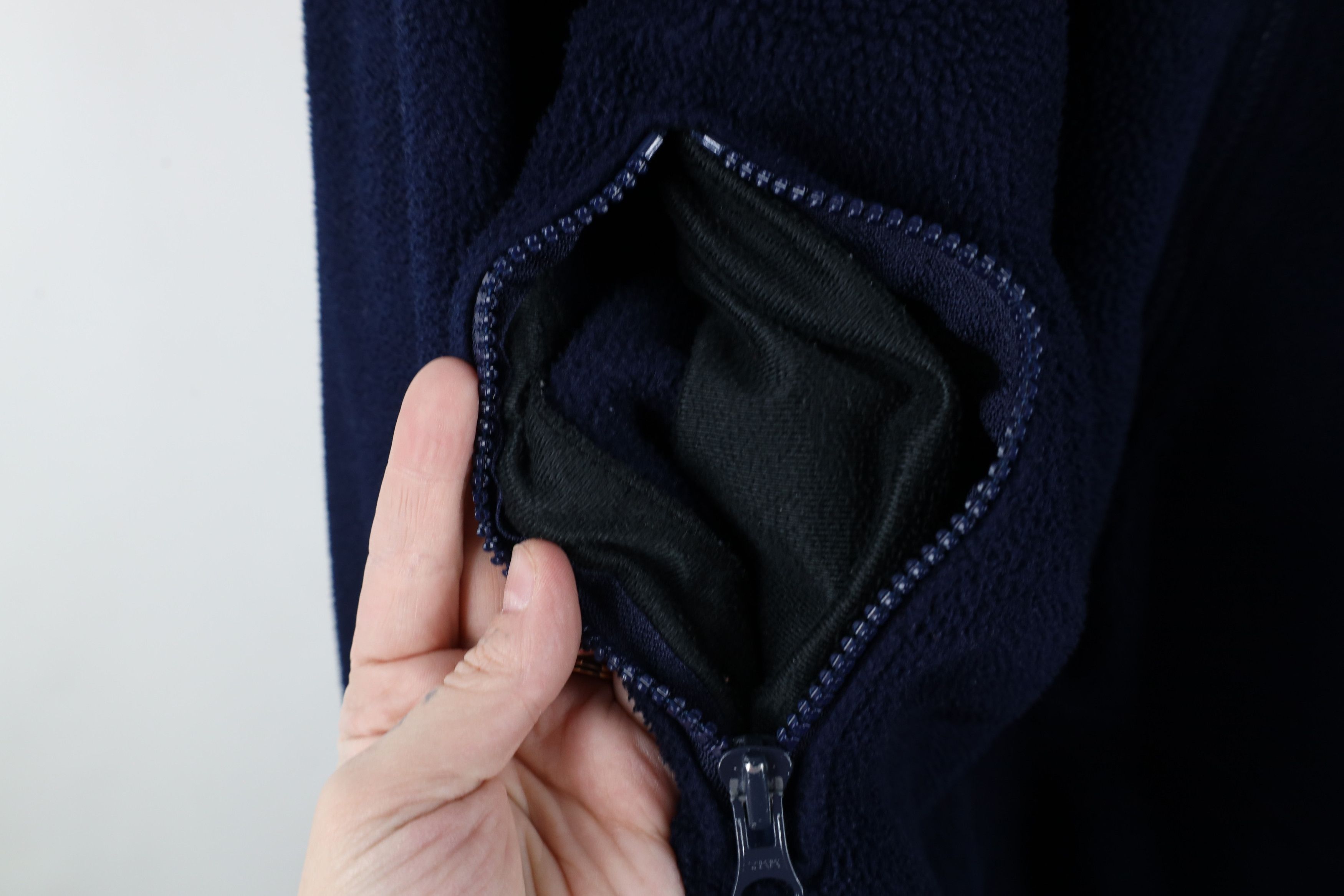 Lands' End × Vintage Vintage 90s Lands End Faded Full Zip Fleece Jacket Navy Blue Size US XXL / EU 58 / 5 - 4 Thumbnail