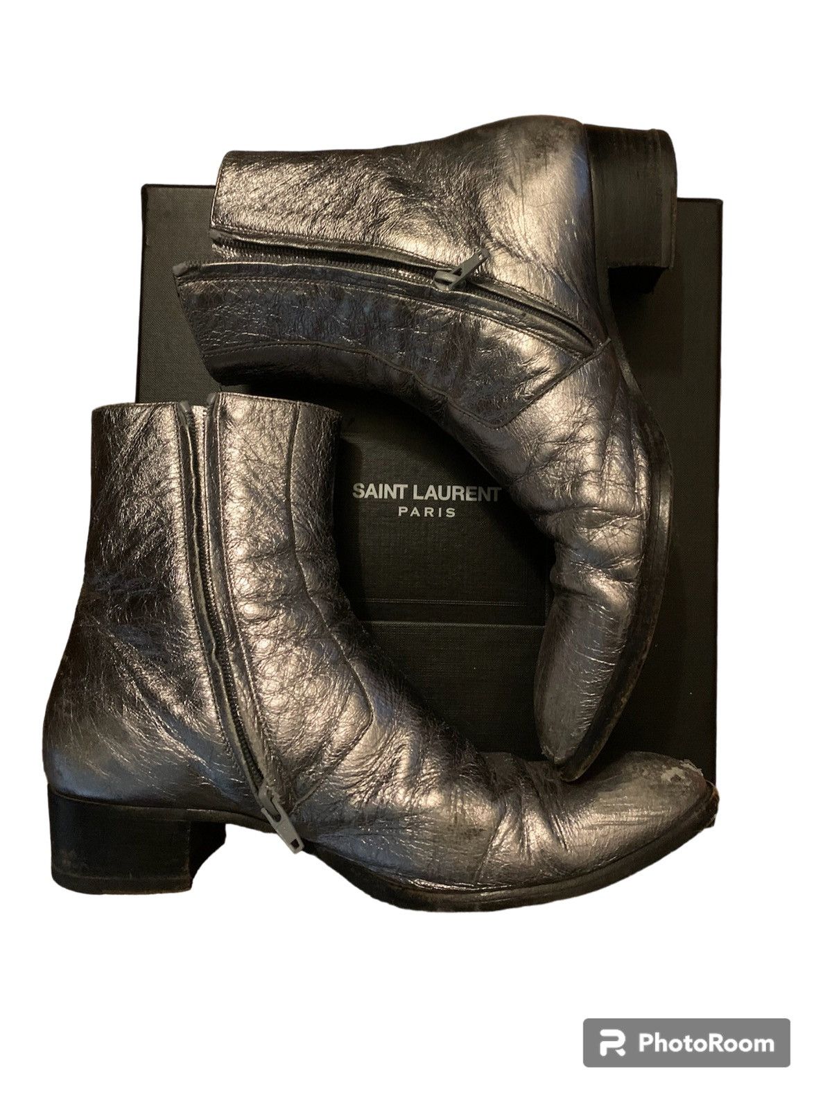 Saint Laurent Paris Saint Laurent Paris wyatt silver boots Size US 9 / EU 42 - 2 Thumbnail