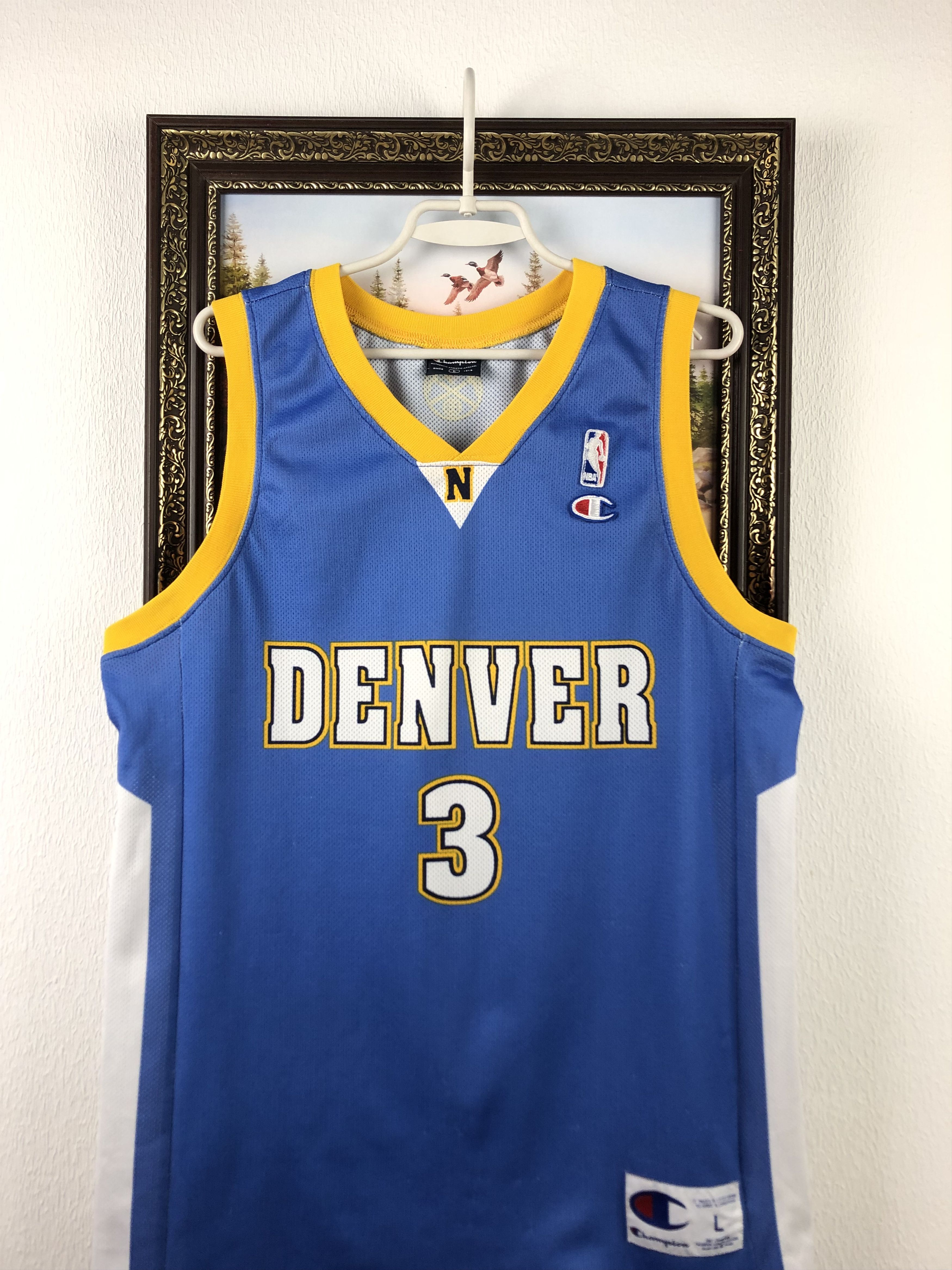 NBA Vintage Champion Iverson Jersey NBA Shirt Denver Nuggets Size US L / EU 52-54 / 3 - 2 Thumbnail
