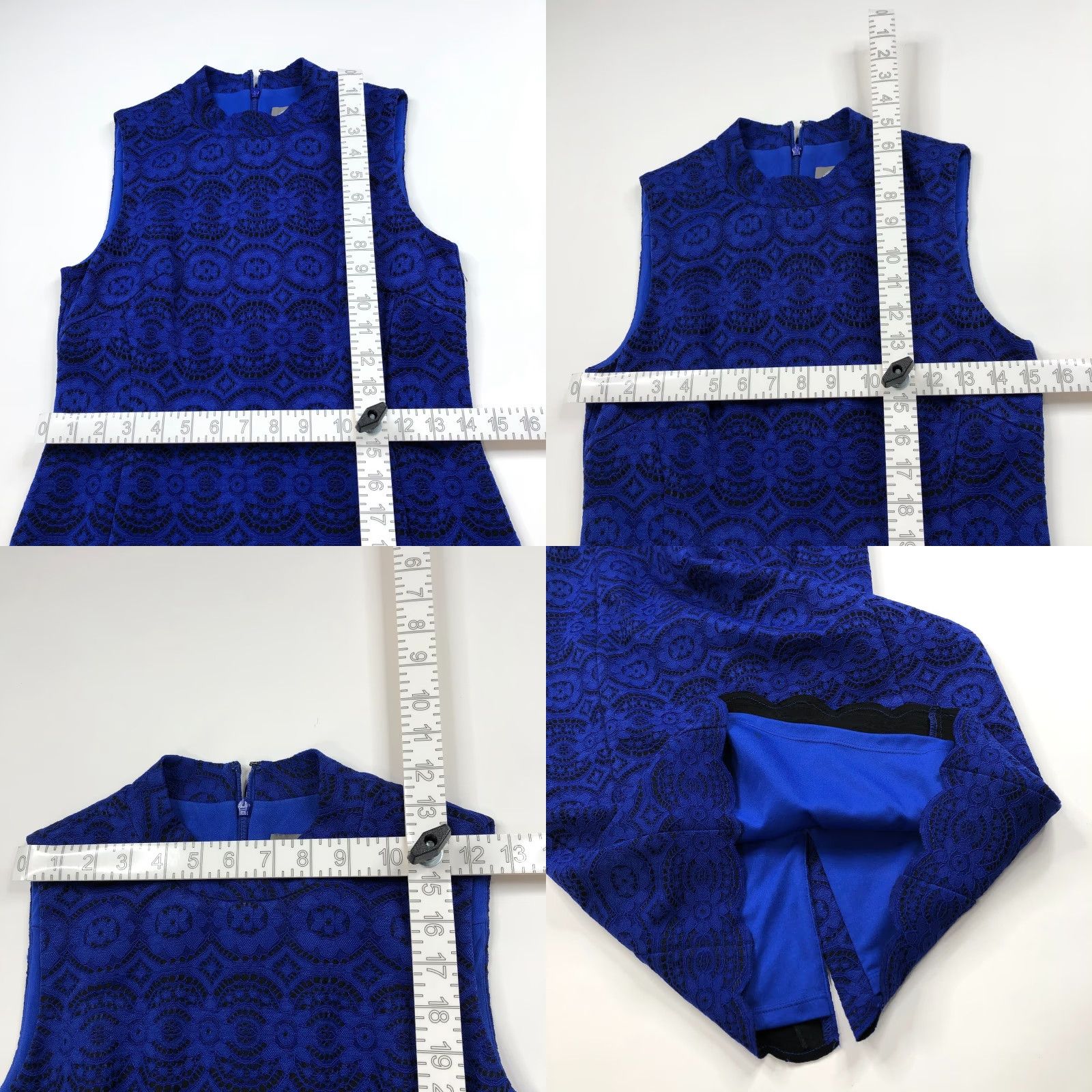 Vince Camuto Vince Camuto Dress Lace Lined Sheath Sleeveless Midi Blue 6 Cross-Body? Size M / US 6-8 / IT 42-44 - 8 Thumbnail