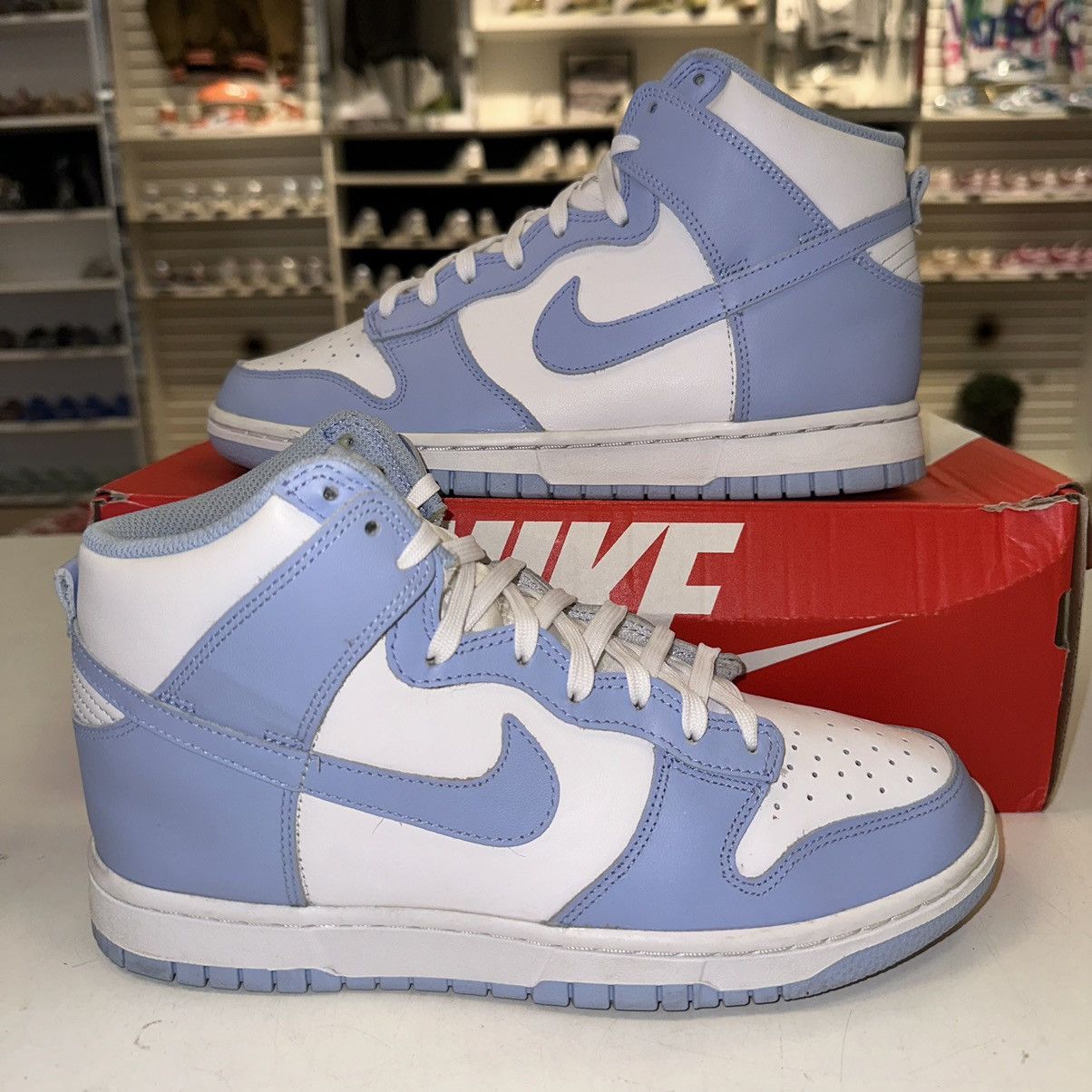 Nike Size 9 - Nike Dunk High Aluminum White Blue Leather Size US 9 / IT 39 - 1 Thumbnail
