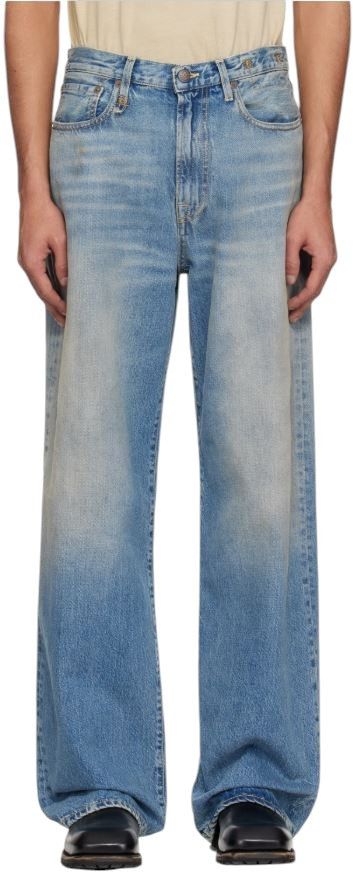 R13 D'ARCY LOOSE 33 Veiled Blue Whiskers Faded Zip SS25 86835 Size US 33 - 1 Thumbnail