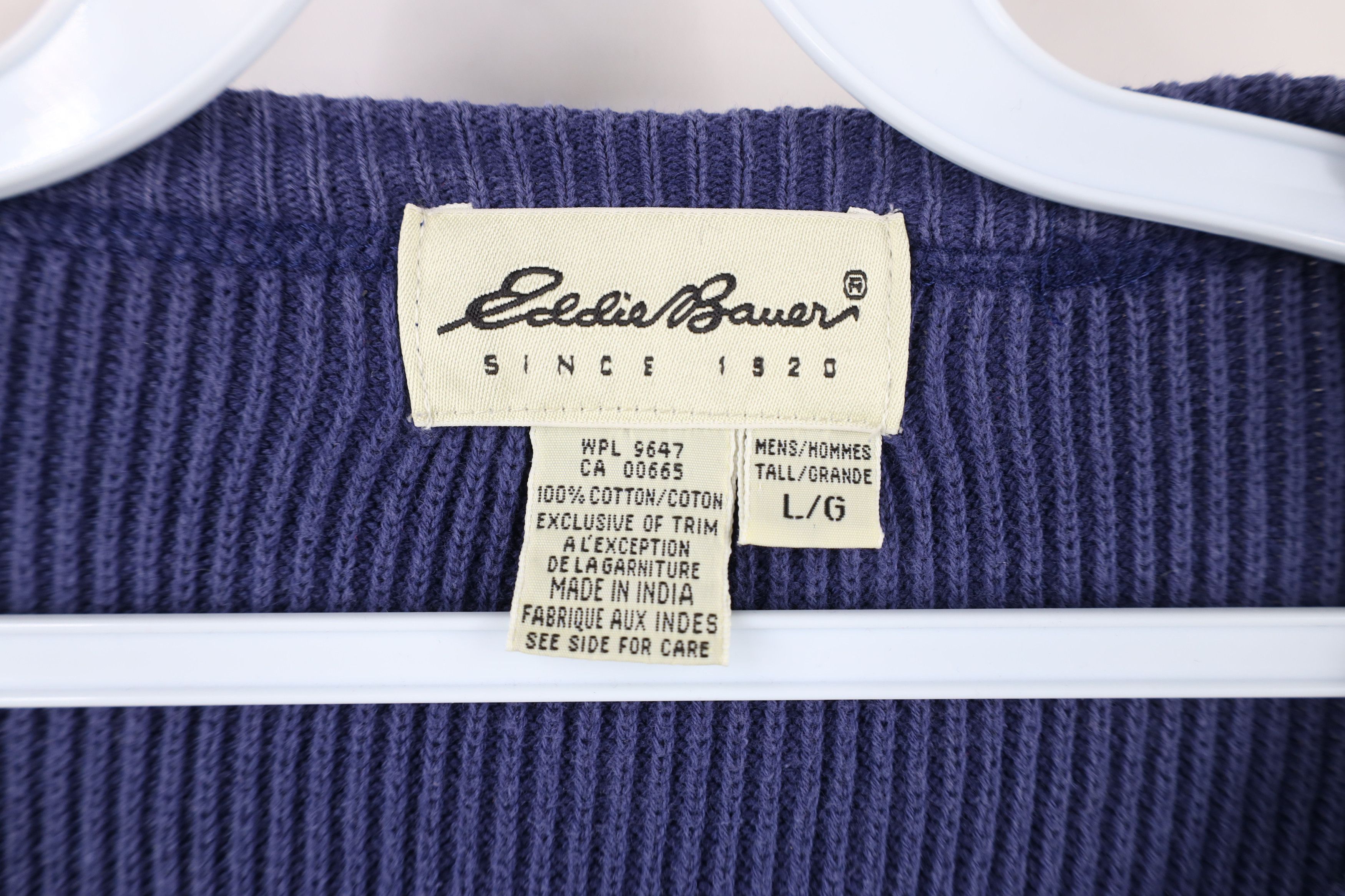Eddie Bauer × Vintage Vintage 90s Eddie Bauer Cotton Ribbed Knit Crewneck Sweater Size US L / EU 52-54 / 3 - 7 Thumbnail