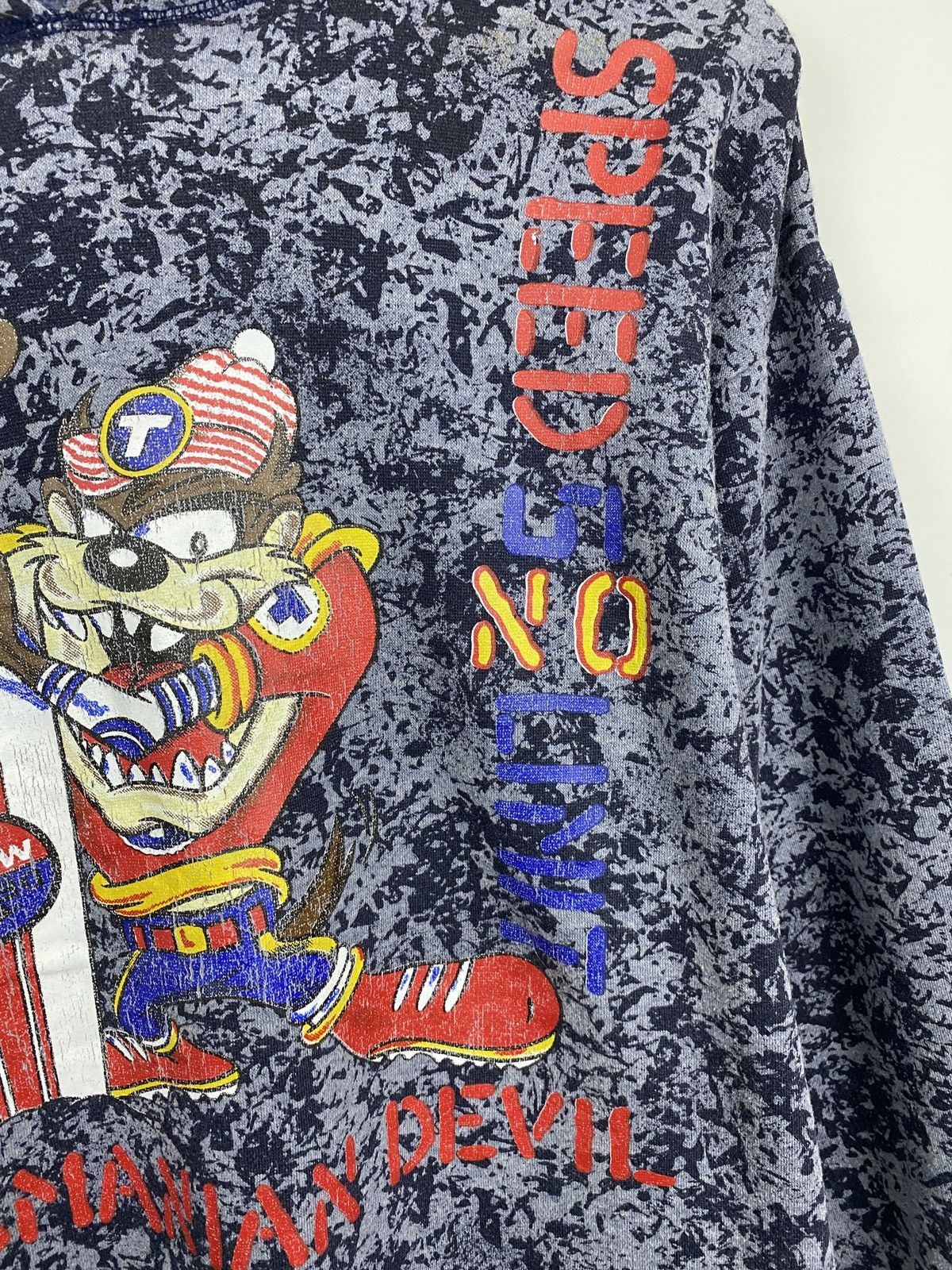 Warner Bros 🇺🇸 Vintage 90s Taz Snowboard Looney Tunes Hoodie Y2K Rare Size US M / EU 48-50 / 2 - 6 Thumbnail