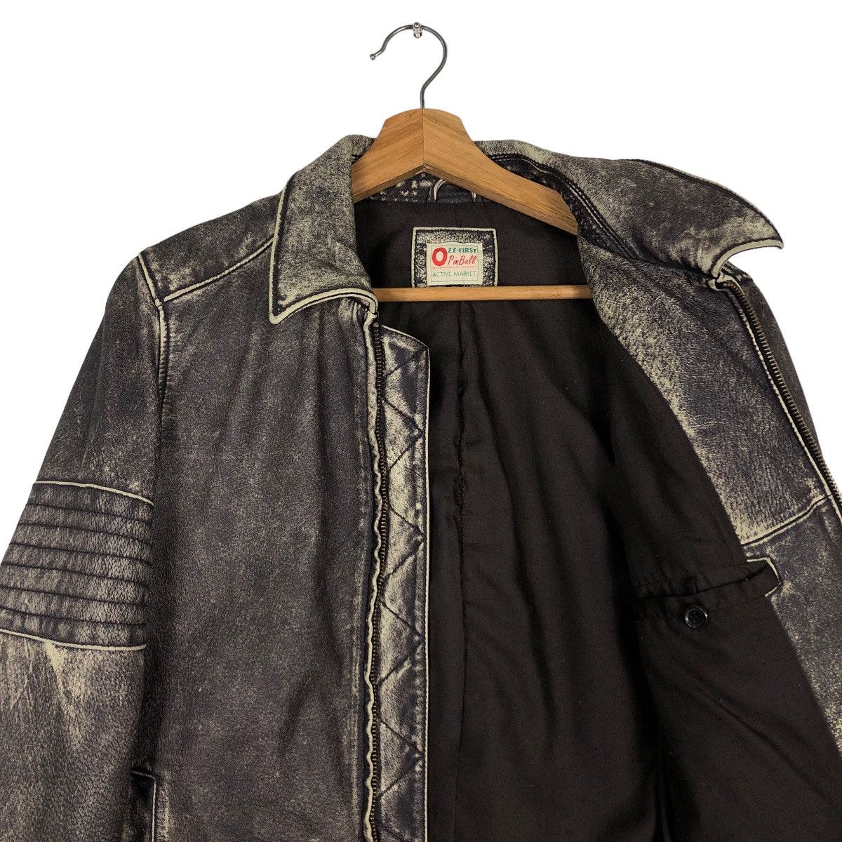 Japanese Brand 🔥Vintage Pigskin Leather Biker Jacket Pinball Japan Made Size US S / EU 44-46 / 1 - 12 Thumbnail