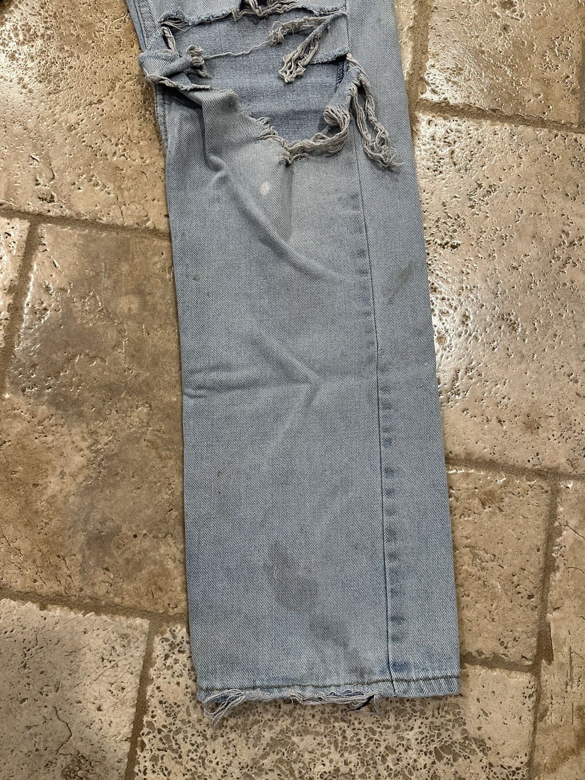 Vintage Vintage Cross & Winsor Blue Blowout Distressed Denim Size US 32 / EU 48 - 3 Thumbnail