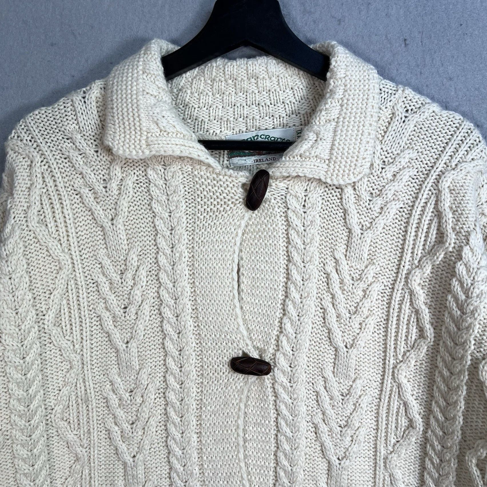 Vintage VINTAGE Aran Crafts Merino Wool Cable Knit Cardigan 2XL Cream Womens Size XXL / US 16-18 / IT 52-54 - 5 Thumbnail