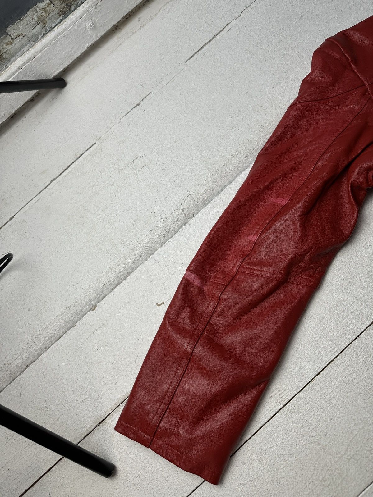 Other 🚨Y2K RICK OWENS TYPE DIRTY SLIM FIT ZIP LEATHER JACKET Size M / US 6-8 / IT 42-44 - 11 Thumbnail