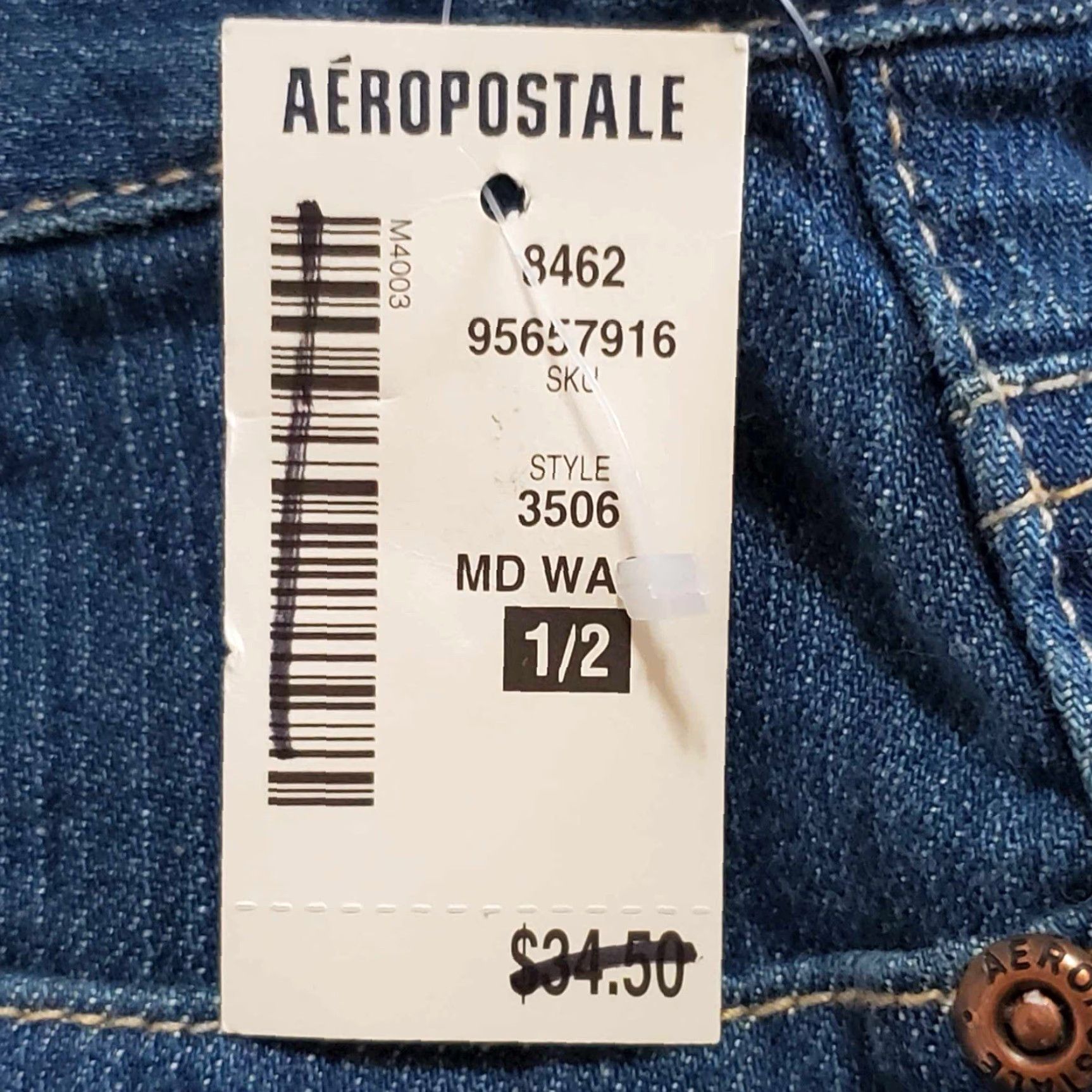 Vintage Aéropostale Skort Women 1/2 Mid Blue NWT MSRP 34.50 Skirt Short Jeans Style Size 25" / US 0 / IT 36 - 2 Thumbnail