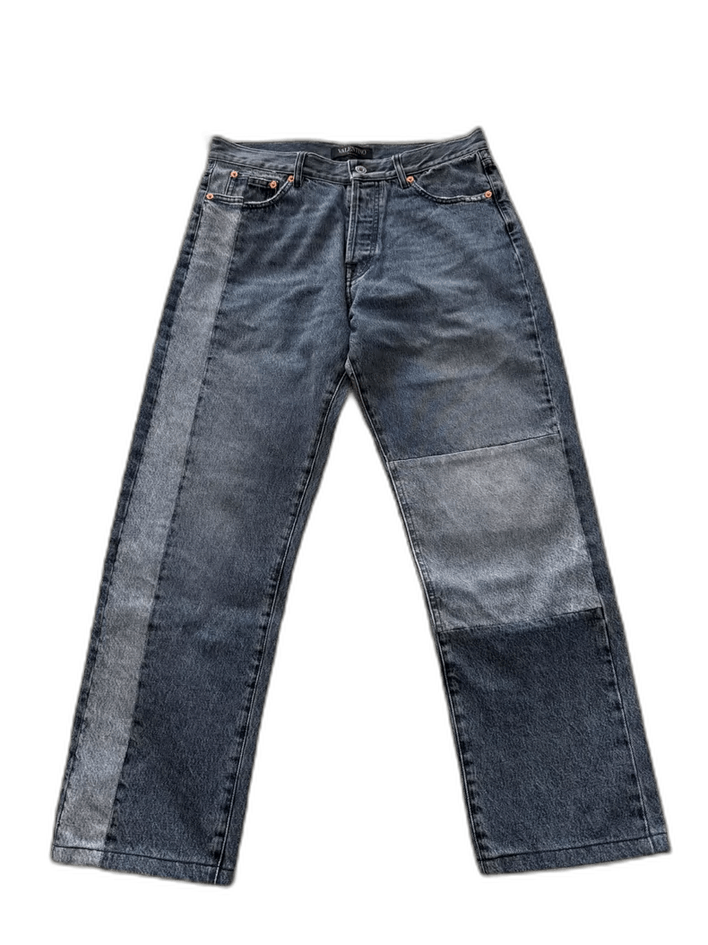 Valentino Valentino Men's Denim Pants with Color Block Design Size US 33 - 1 Thumbnail