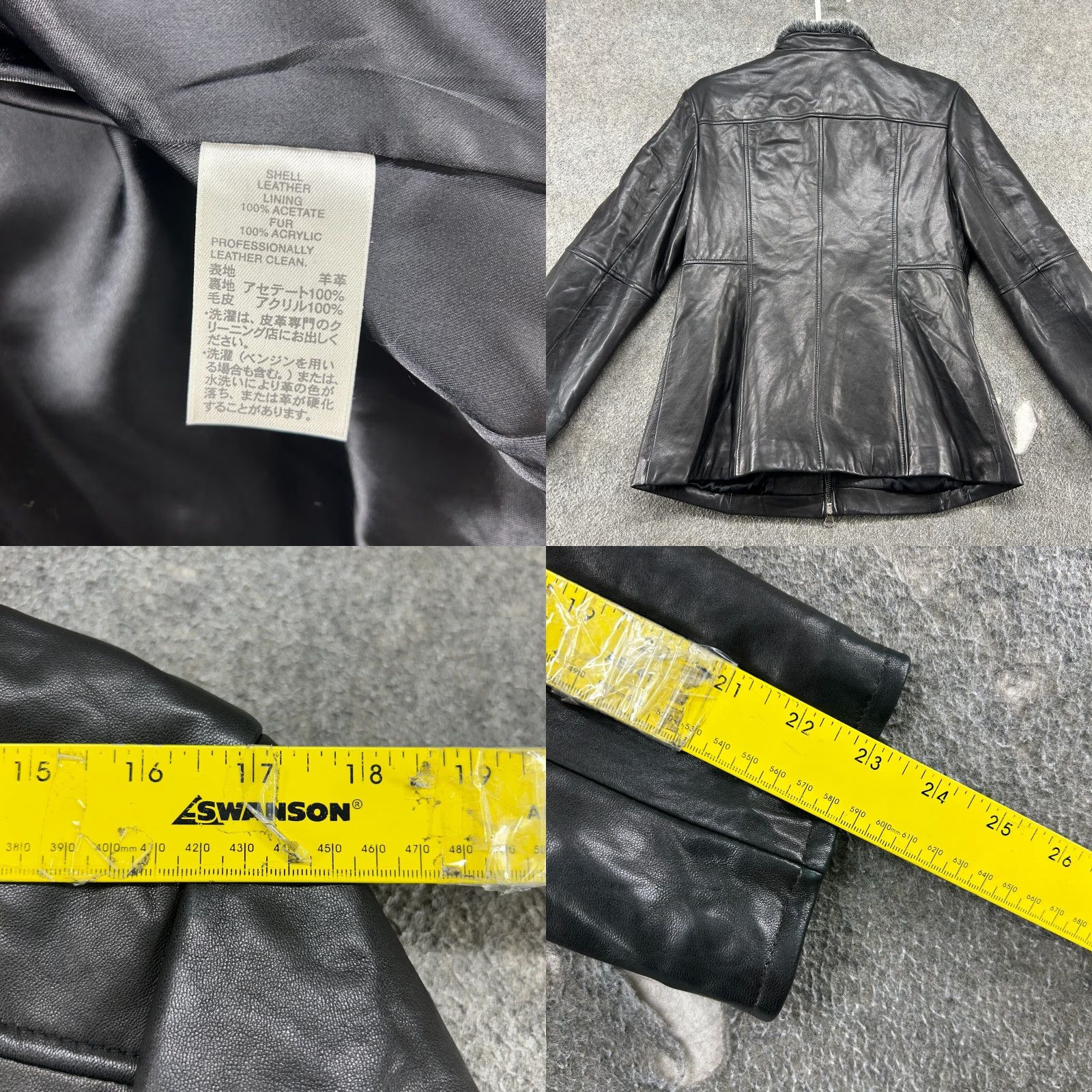 Vintage Classiques Entier Jacket Womens M Black Full Zip Fur Trim Collar Leather Mid-Length 90s Outdoor Pockets Mens Womens Size M / US 6-8 / IT 42-44 - 8 Thumbnail
