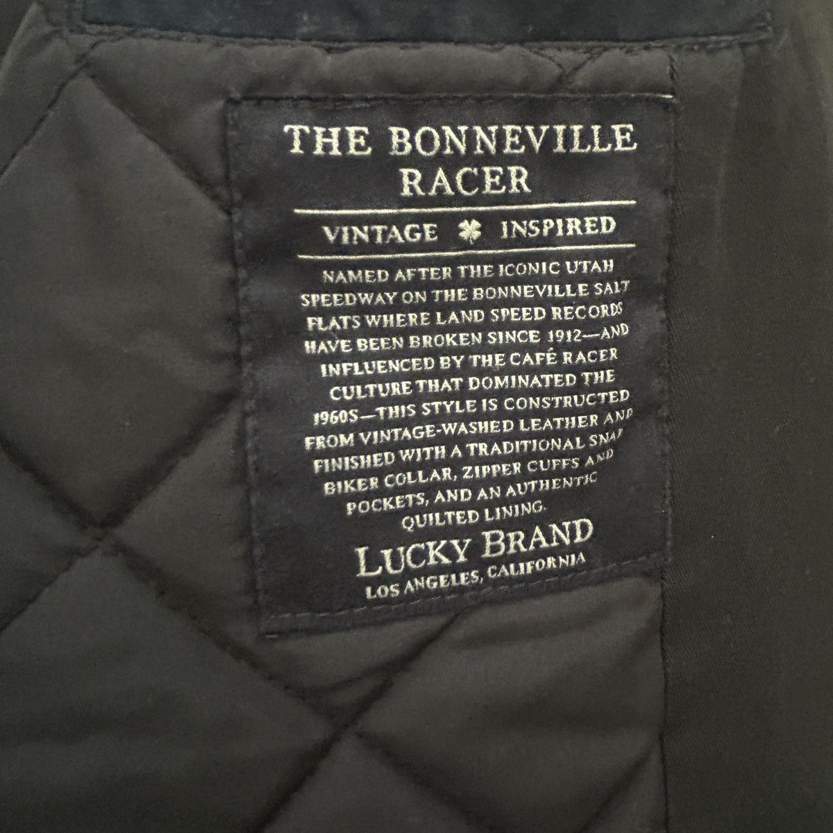 Lucky Brand Bonneville Racer Jacket Dark Navy Moto Biker Quilted Y2K Size US L / EU 52-54 / 3 - 6 Thumbnail