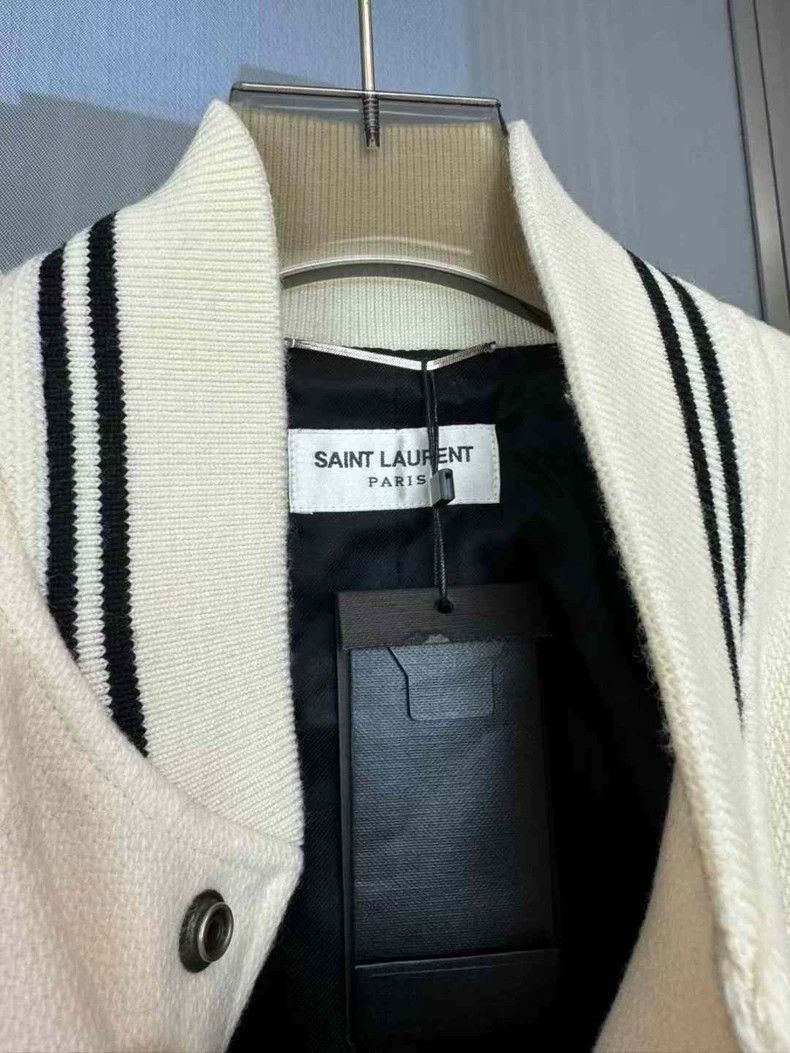 Saint Laurent Paris Saint Laurent Paris White baseball jacket-2506 Size US S / EU 44-46 / 1 - 3 Thumbnail