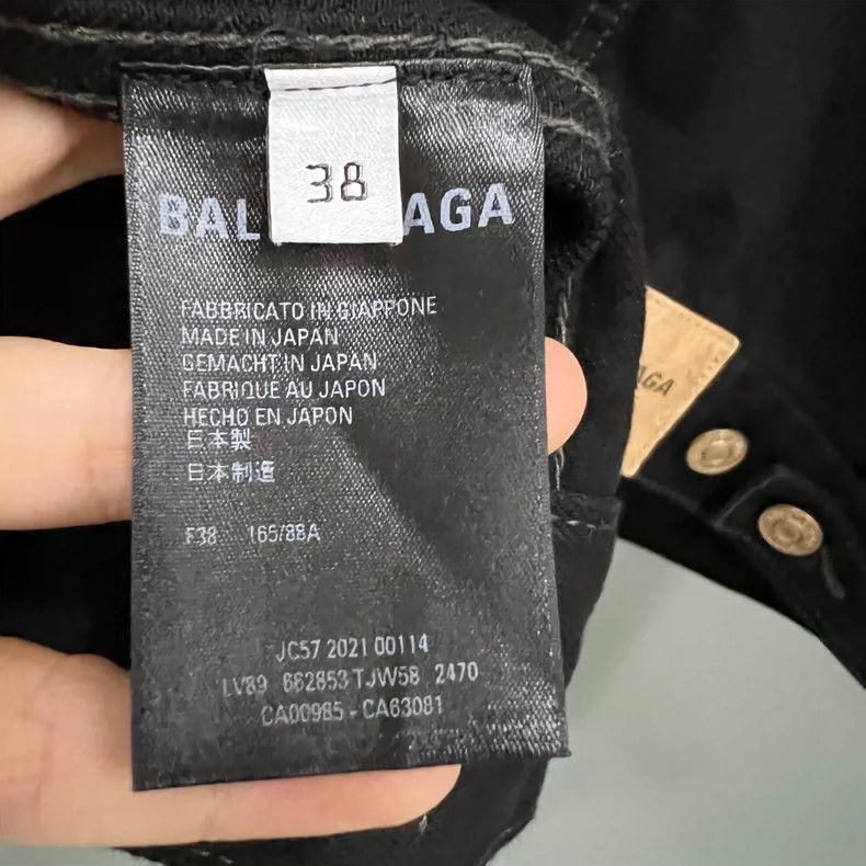 Balenciaga Balenciaga size 38 Black Single-Breasted Lapel Denim Jacke Size S / US 4 / IT 40 - 4 Thumbnail